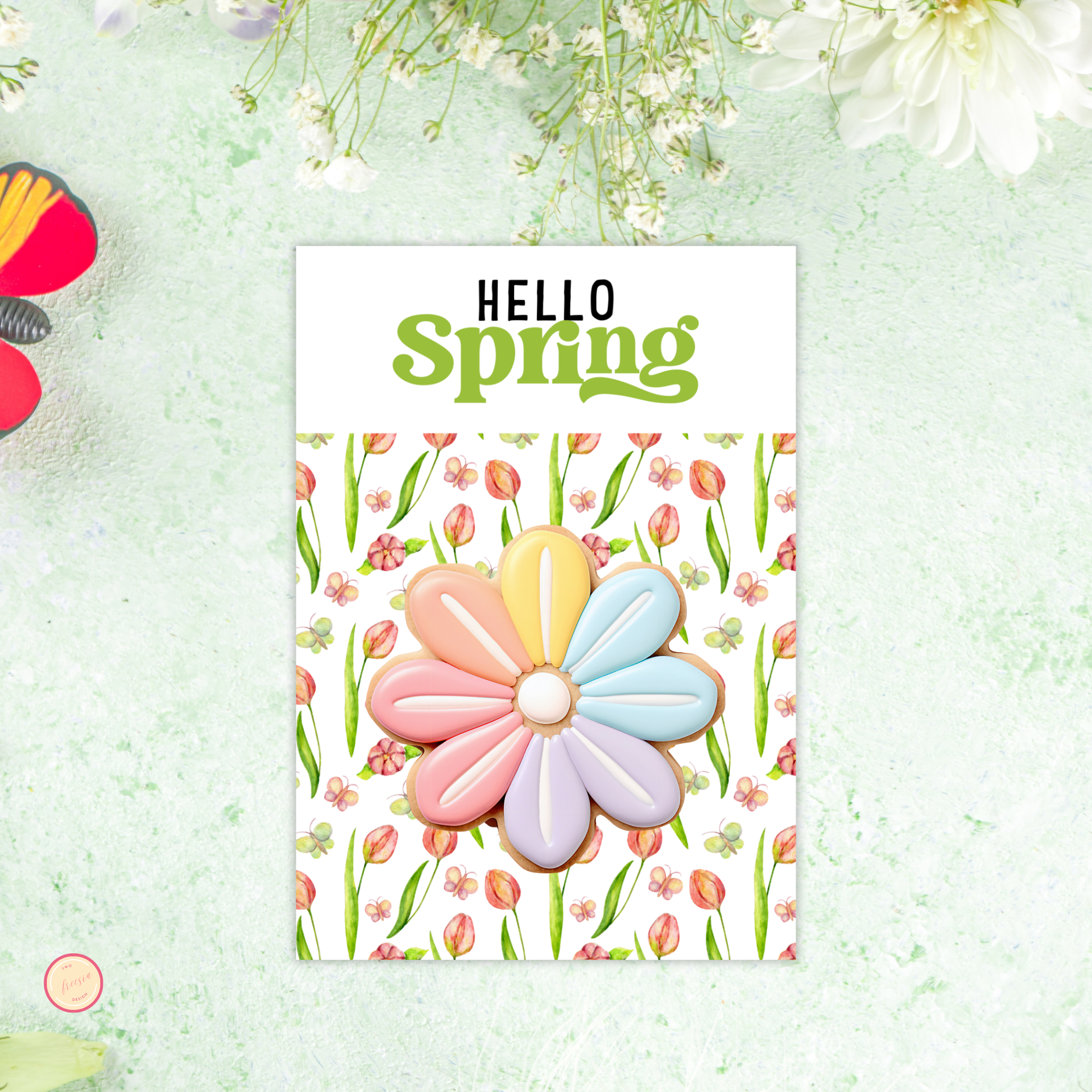 Hello Spring Cookie Card