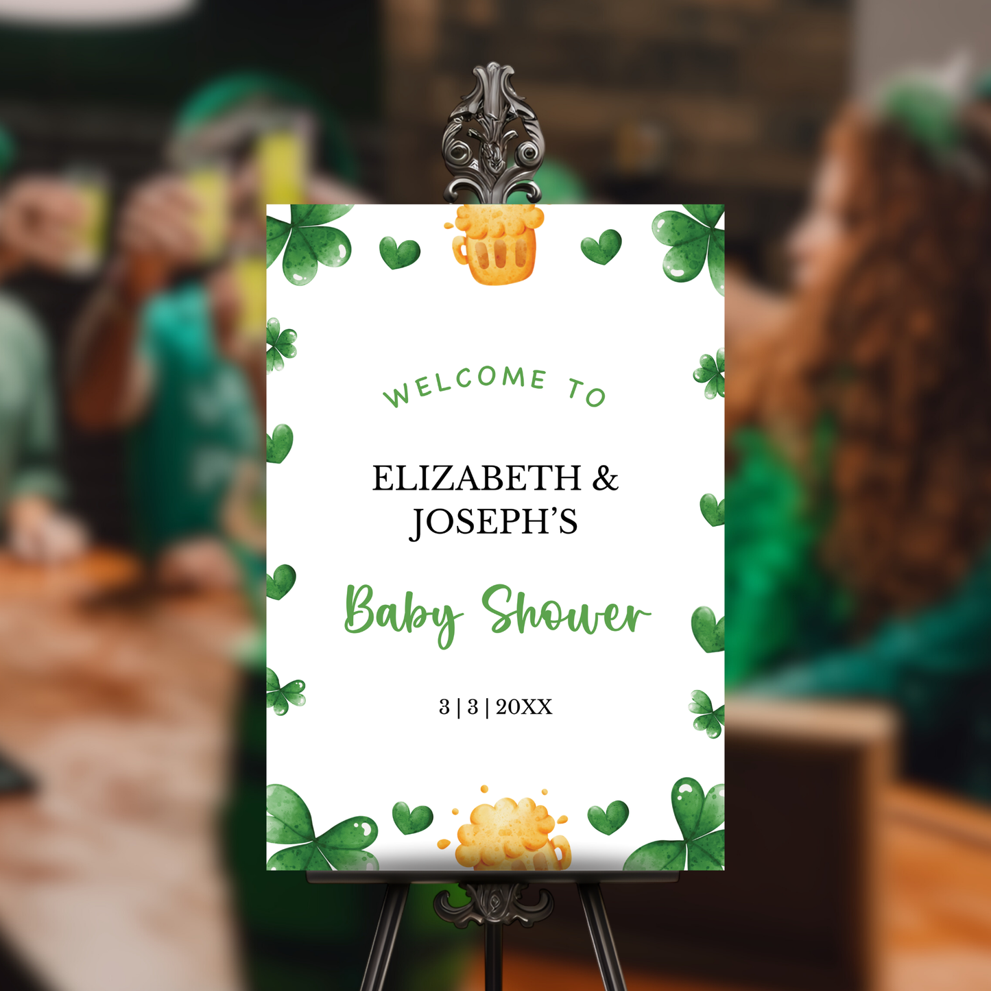 St Patrick's Day Baby Shower Welcome Sign