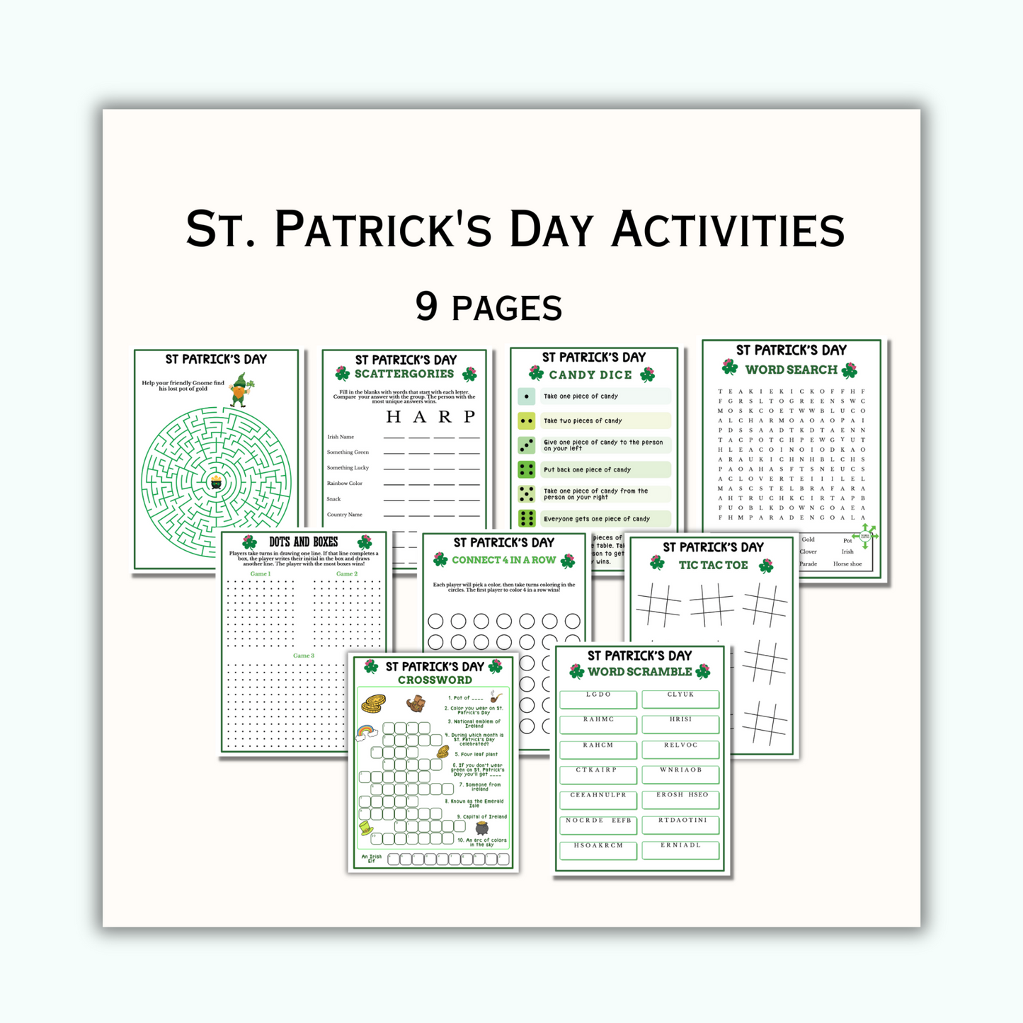 St Patrick's Day Game and Activity Bundle