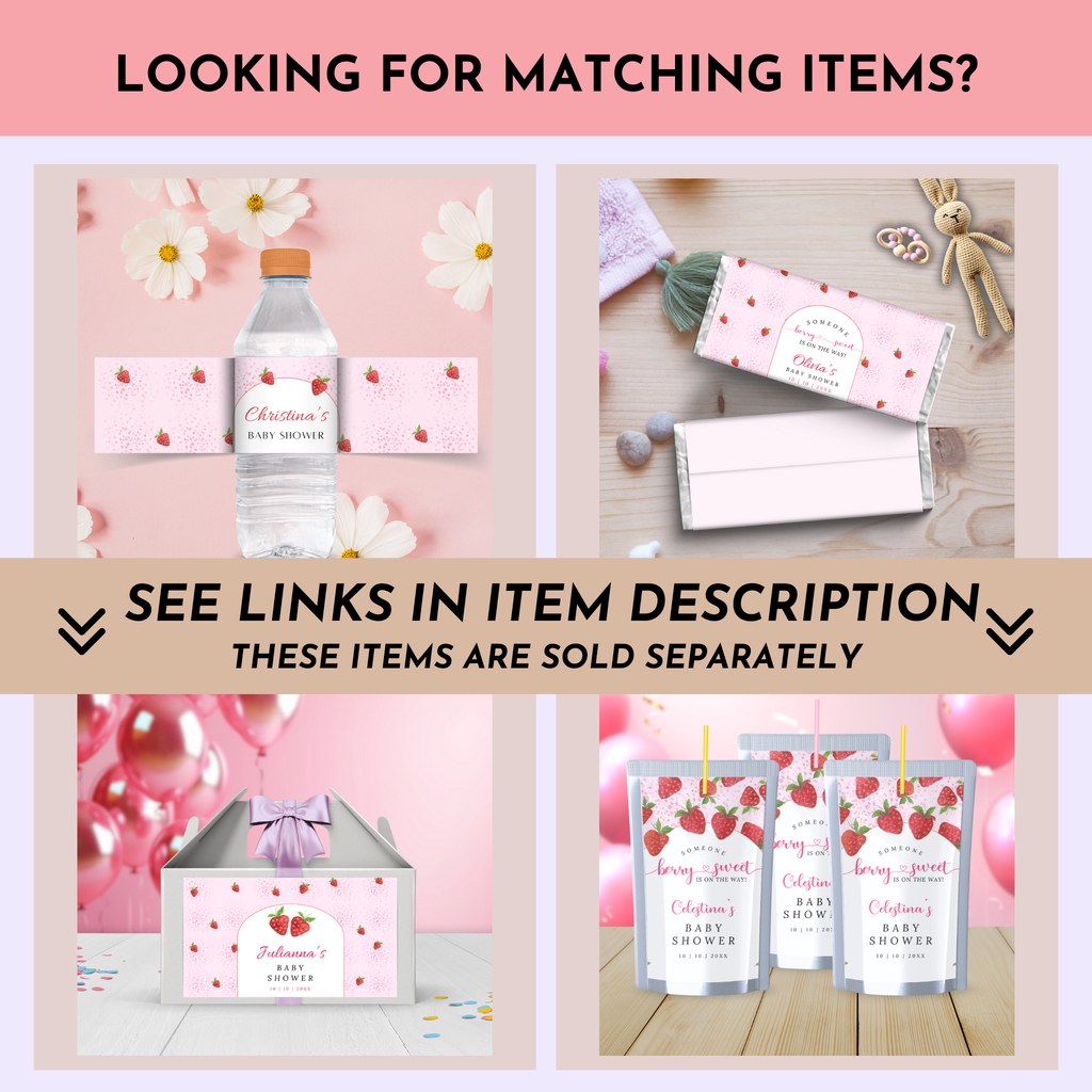 Berry Sweet Baby Shower Gable Box Template