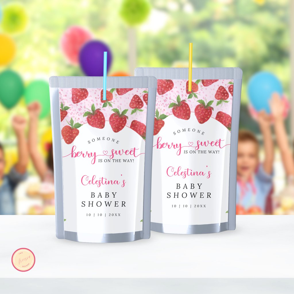 Berry Sweet Baby Shower Juice Label