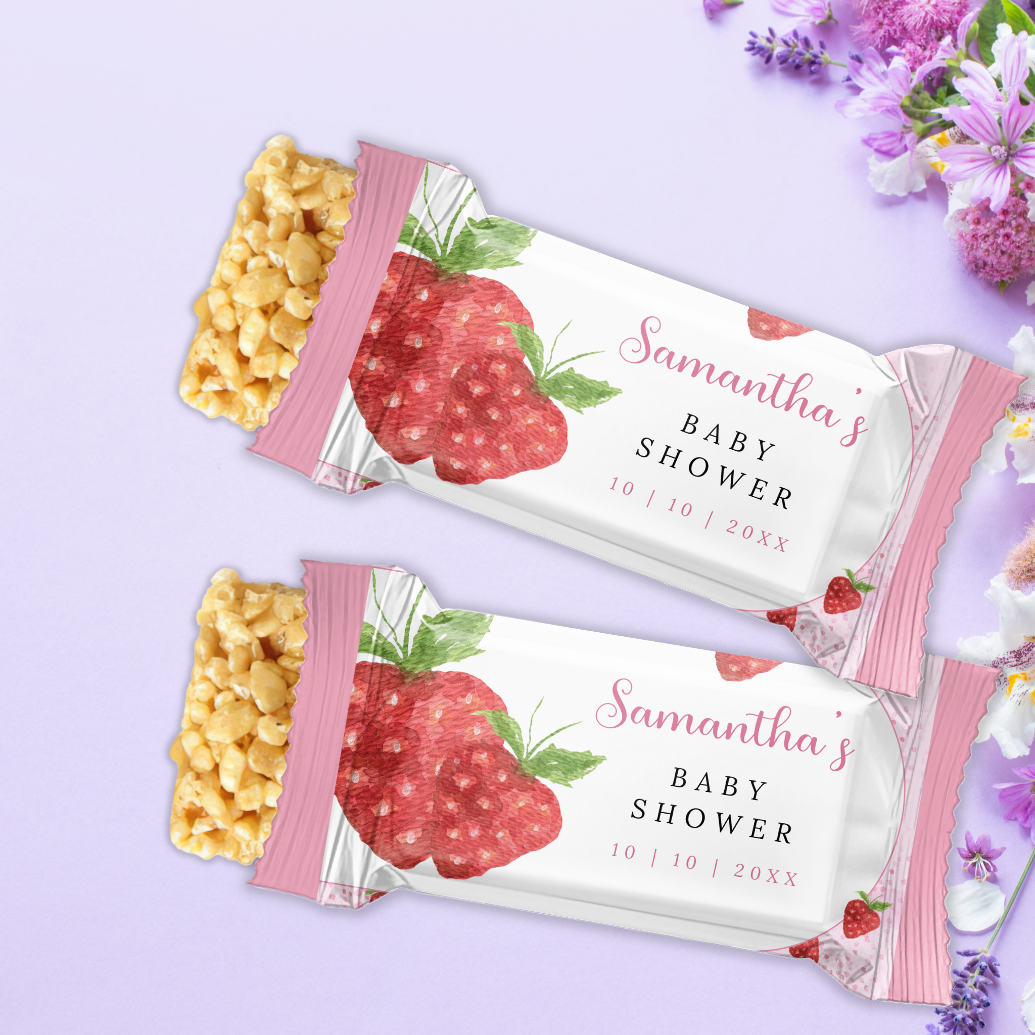 Berry Sweet Baby Shower Rice Treat Template