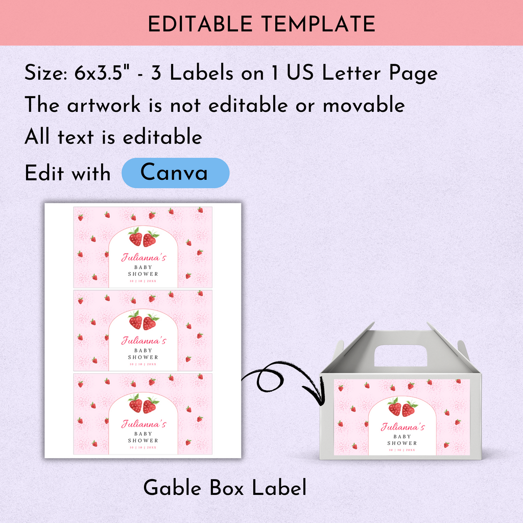 Strawberry Baby Shower Favor Bundle