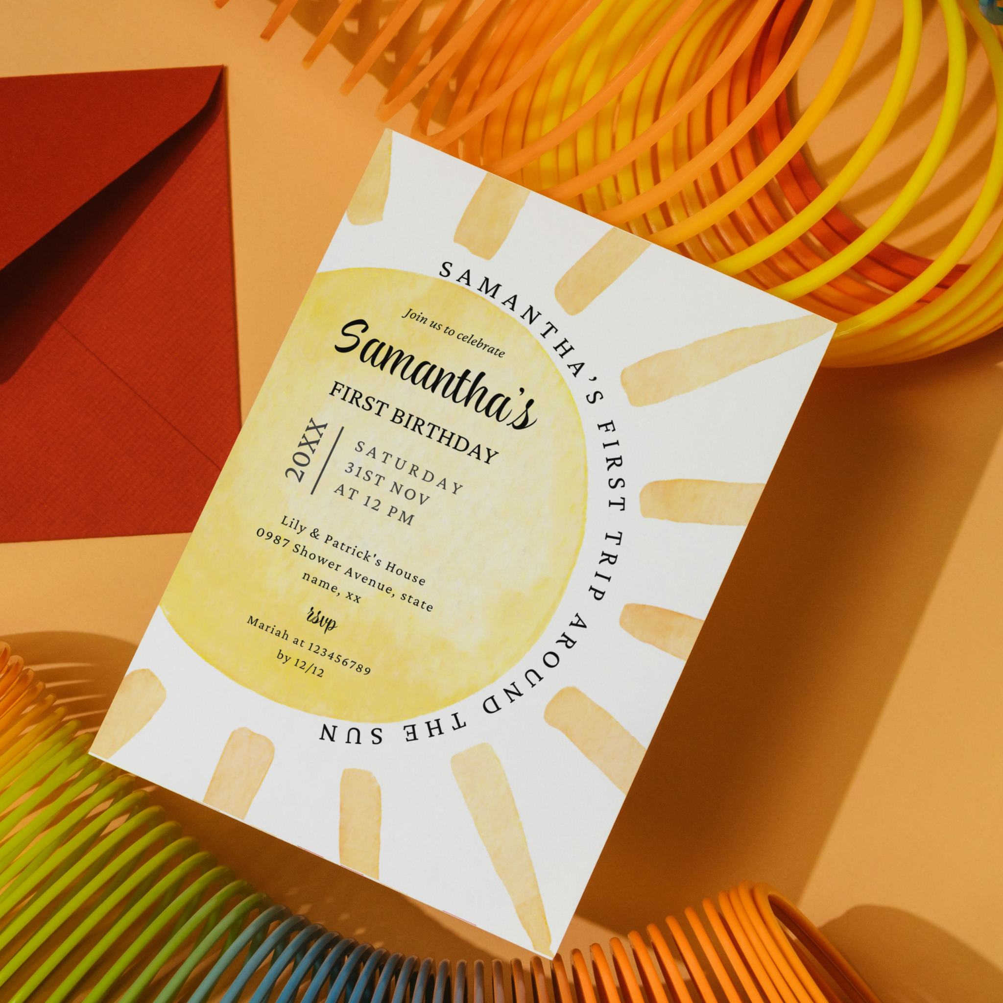1st Trip Around the Sun Invitation