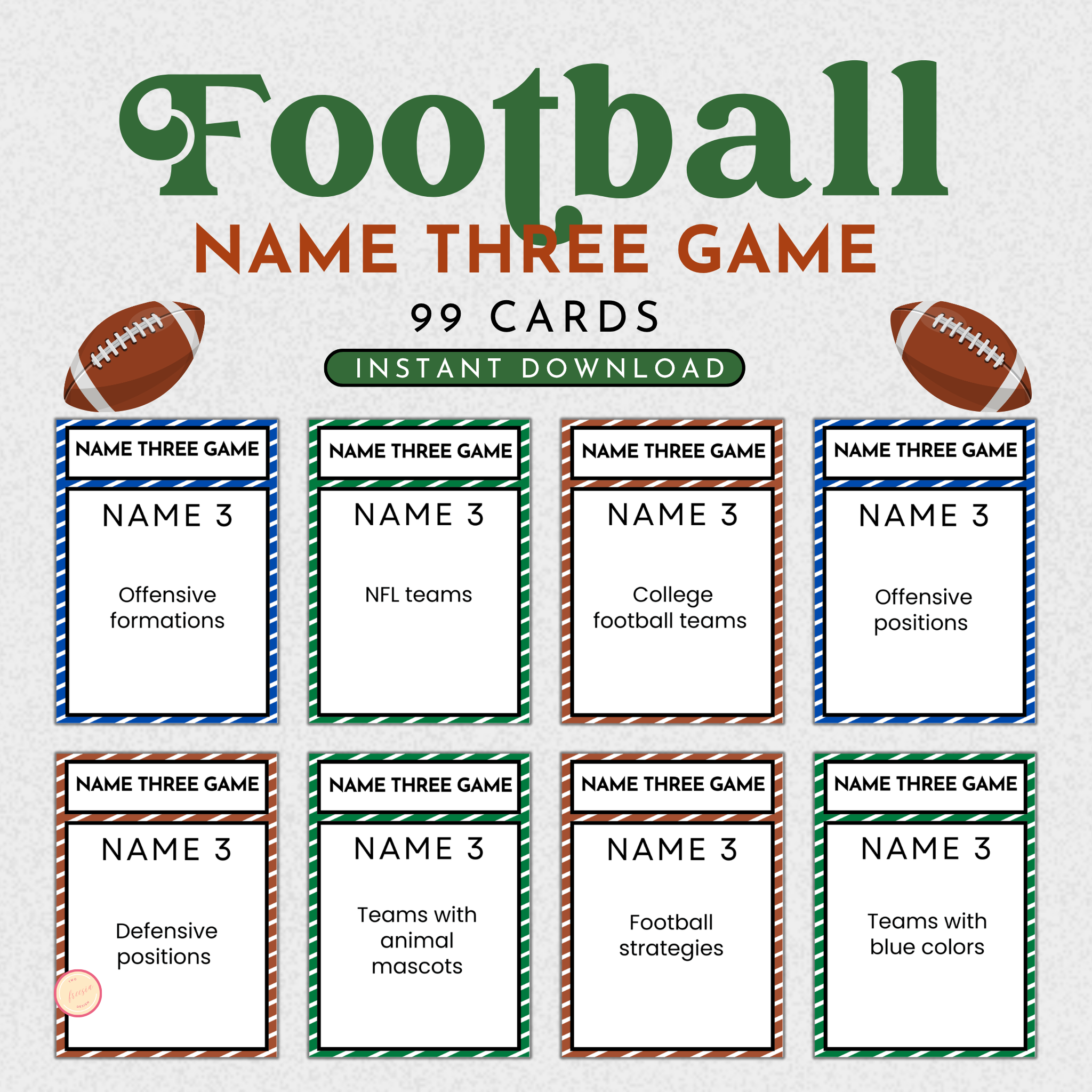 Football Name 3 Game