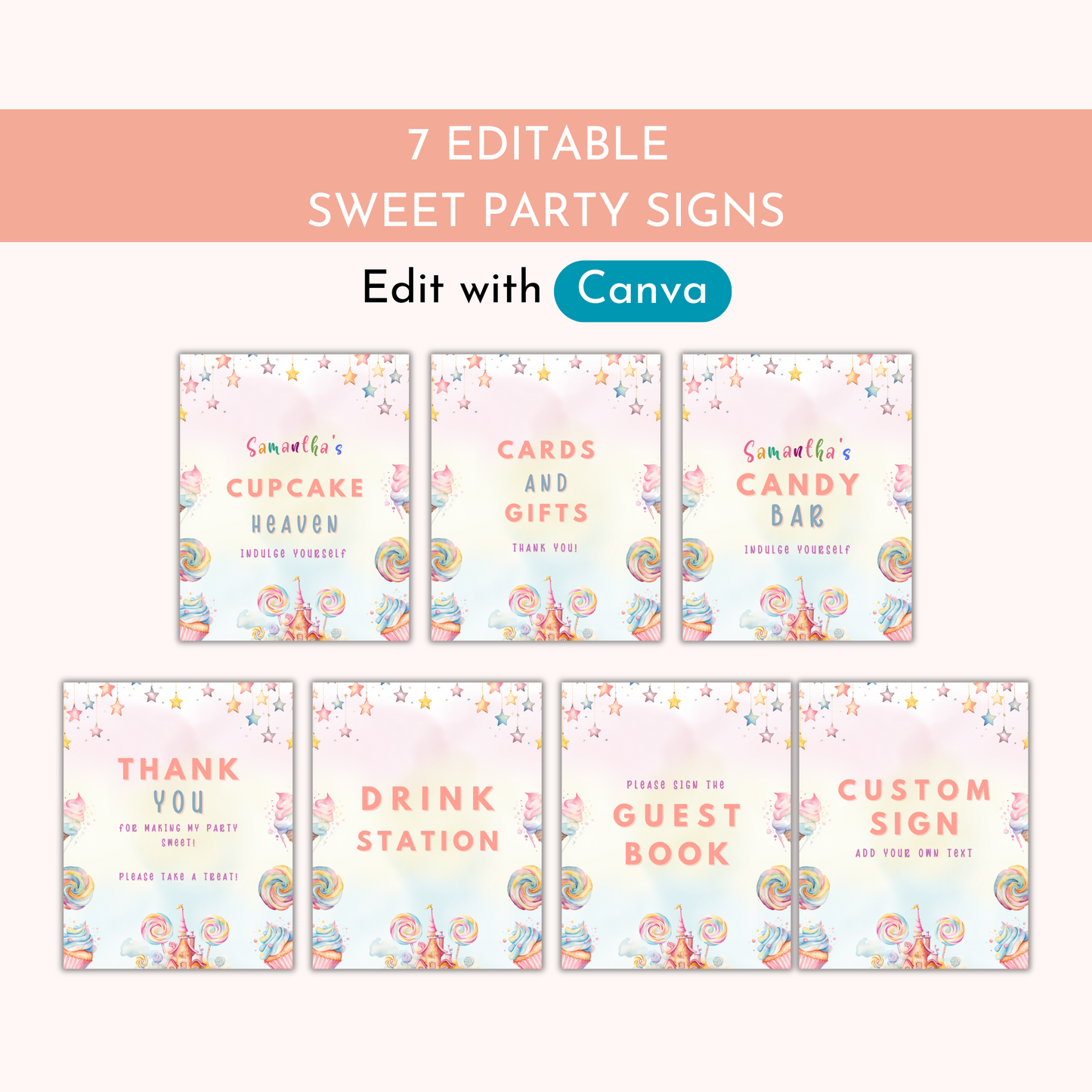Sweet Birthday Table Signs
