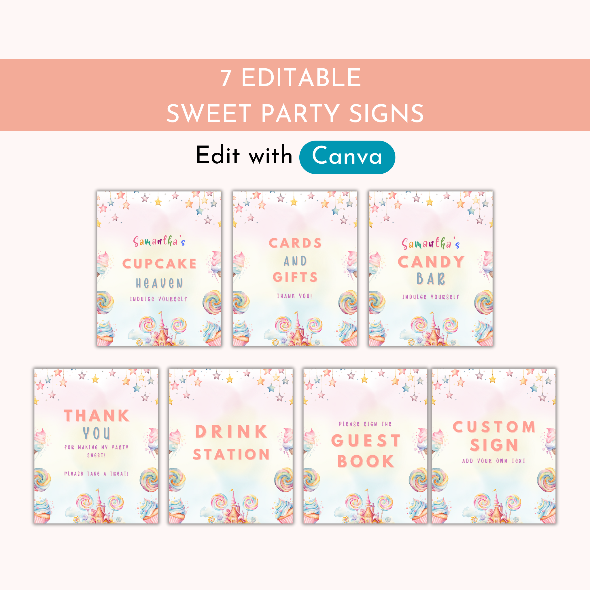 Sweet Birthday Table Signs