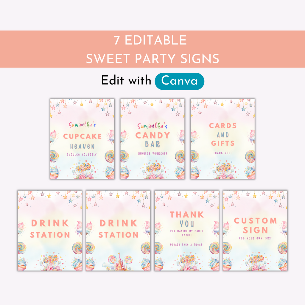 Sweet Birthday Table Sign Templates