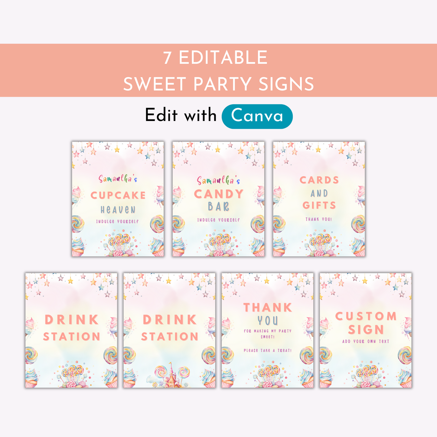 Sweet Birthday Table Sign Templates