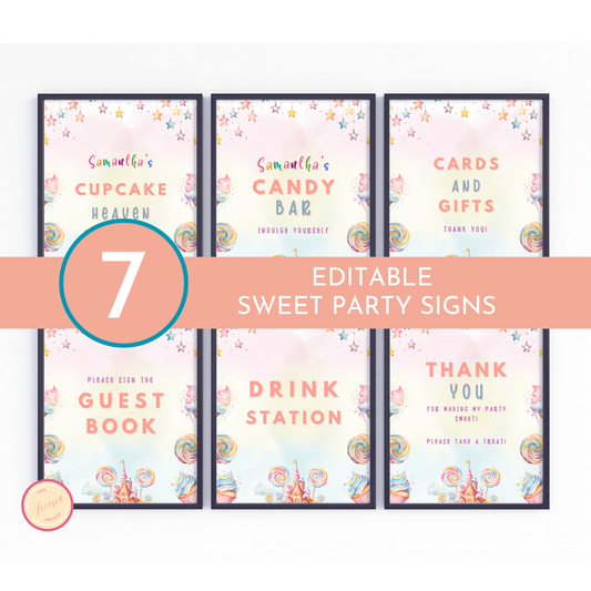 Sweet Birthday Table Signs