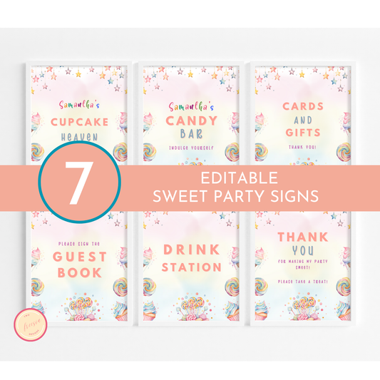 Sweet Birthday Table Sign Templates
