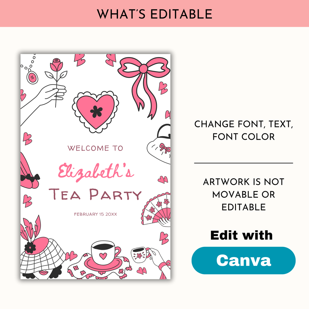 Tea Party Welcome Sign