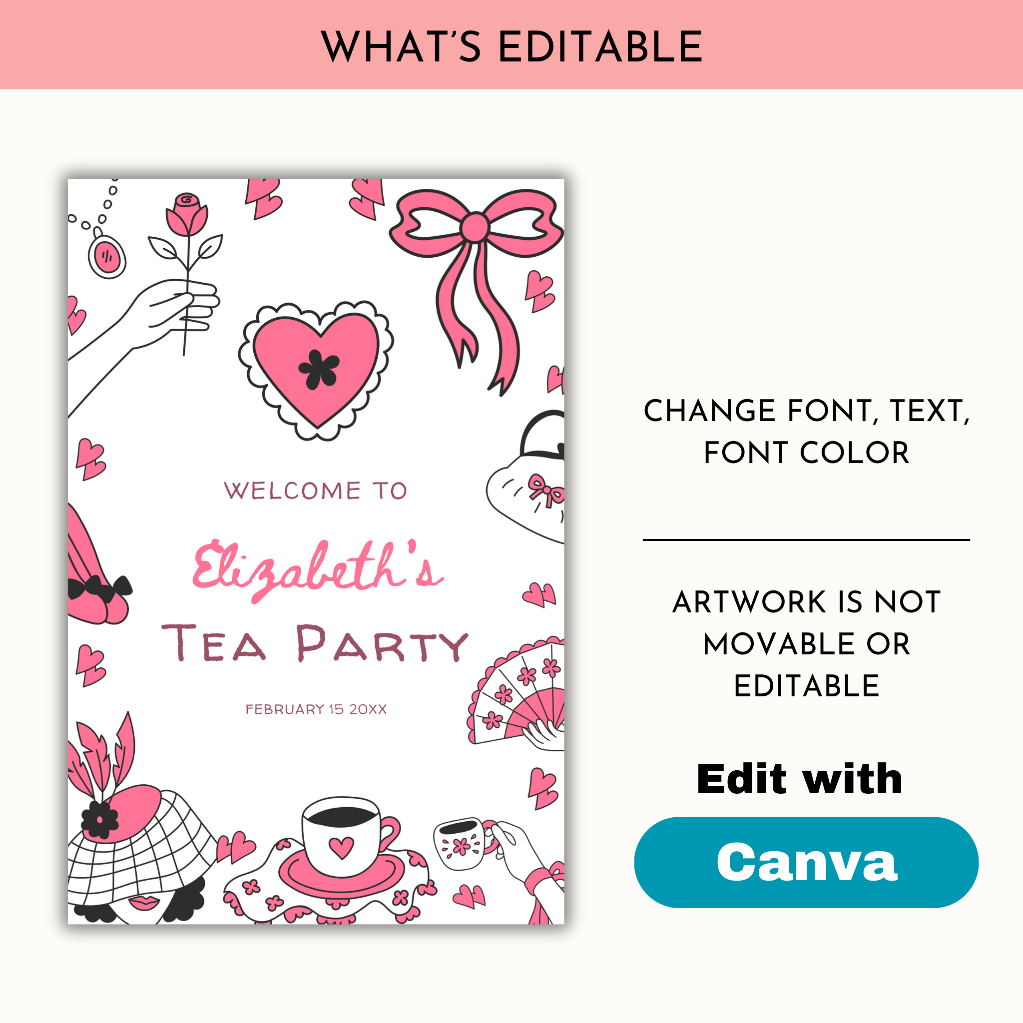 Tea Party Welcome Sign