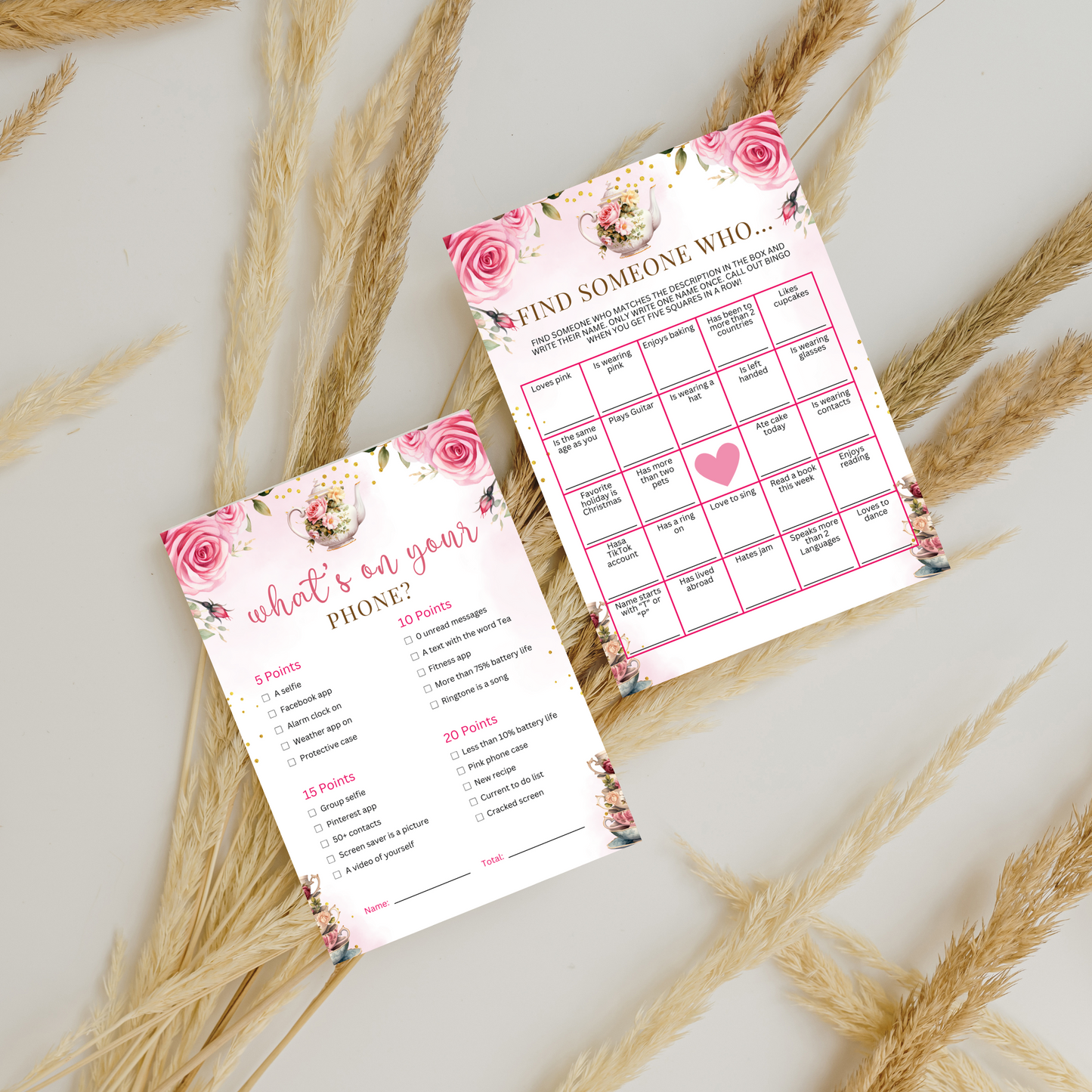 8 Editable Tea Party Games