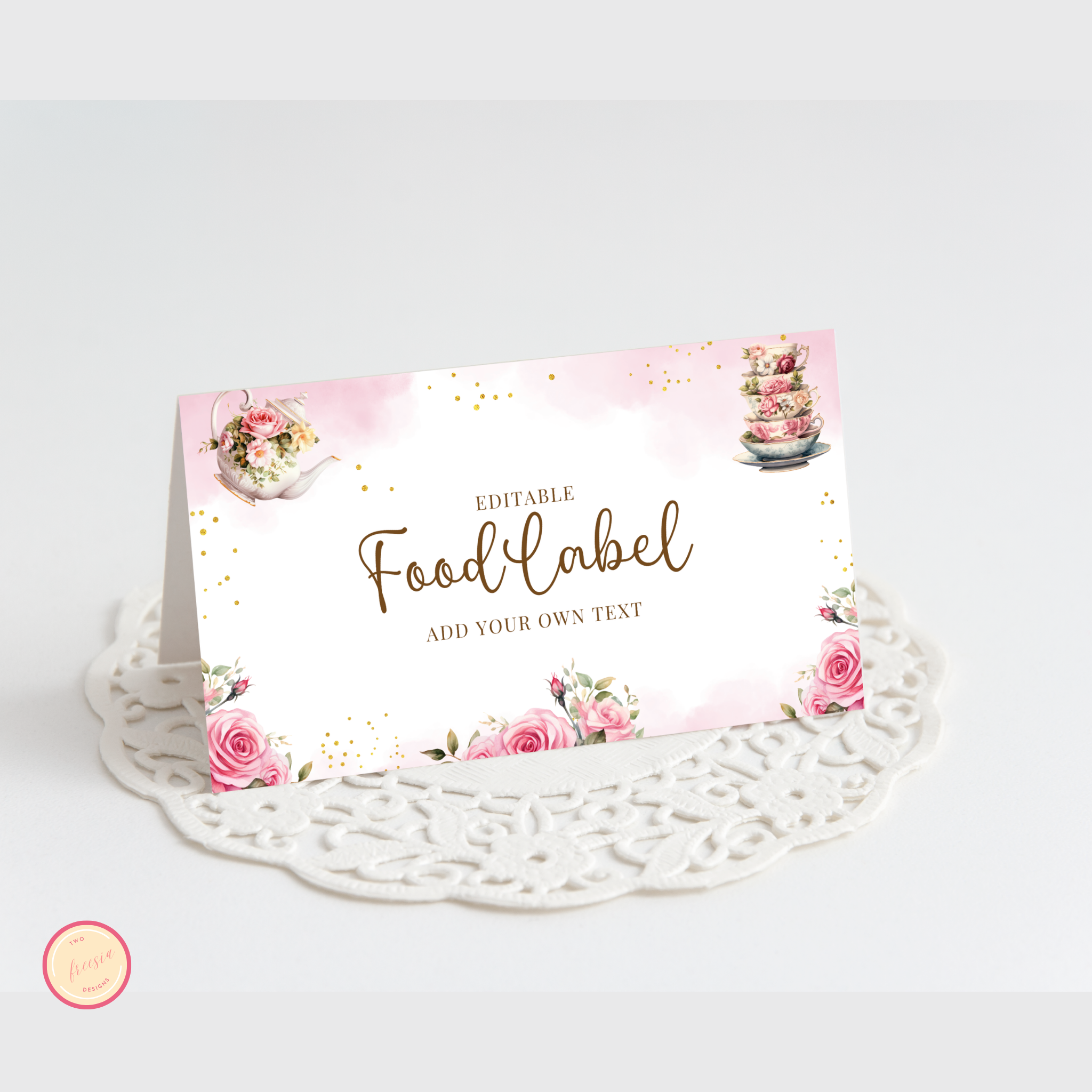 Tea Party Food Label Template