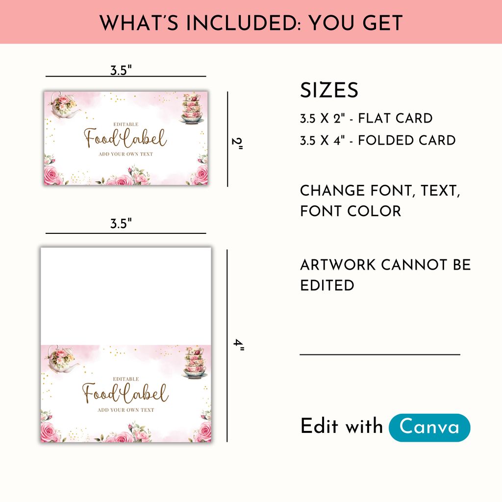 Tea Party Food Label Template