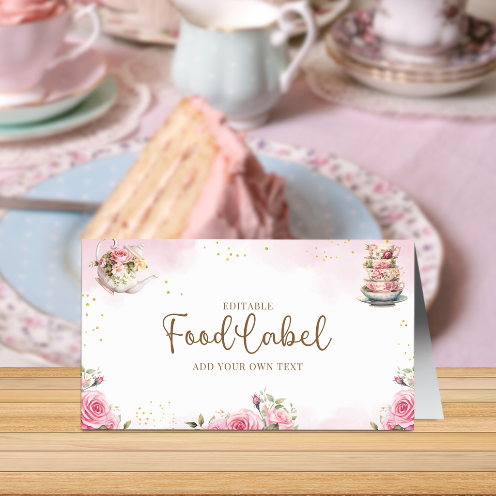 Tea Party Food Label Template