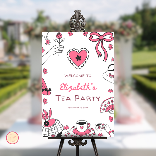 Tea Party Welcome Sign