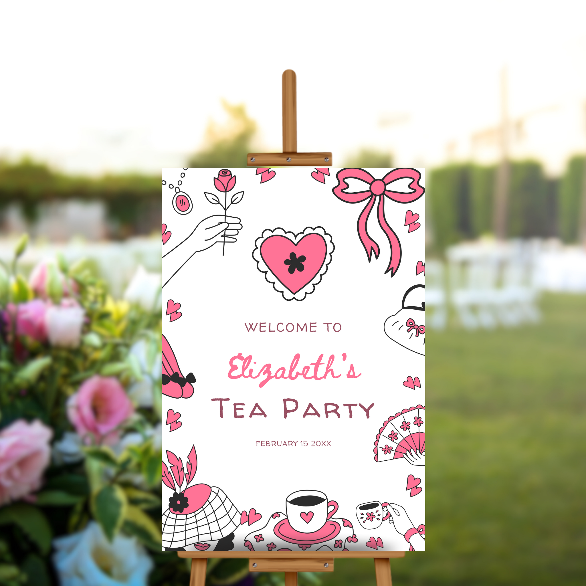 Tea Party Welcome Sign