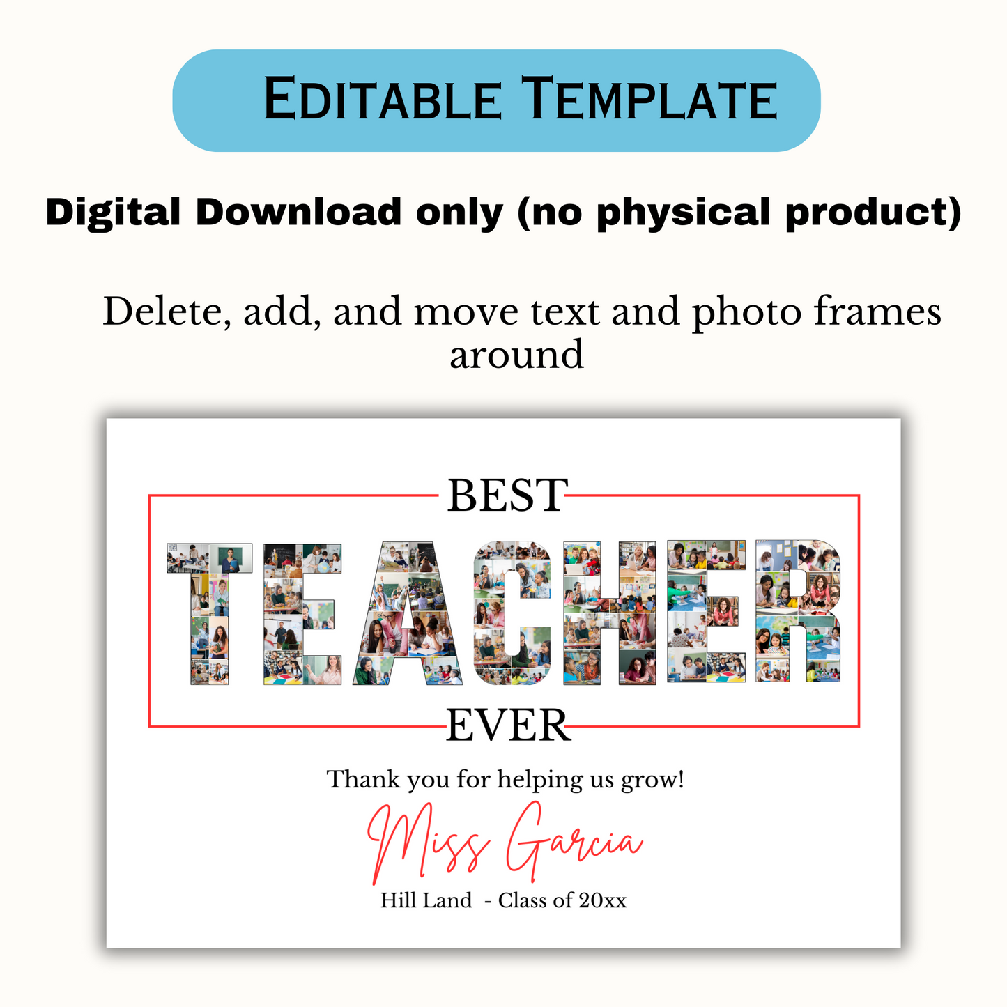 Best Teacher Photo Collage Template