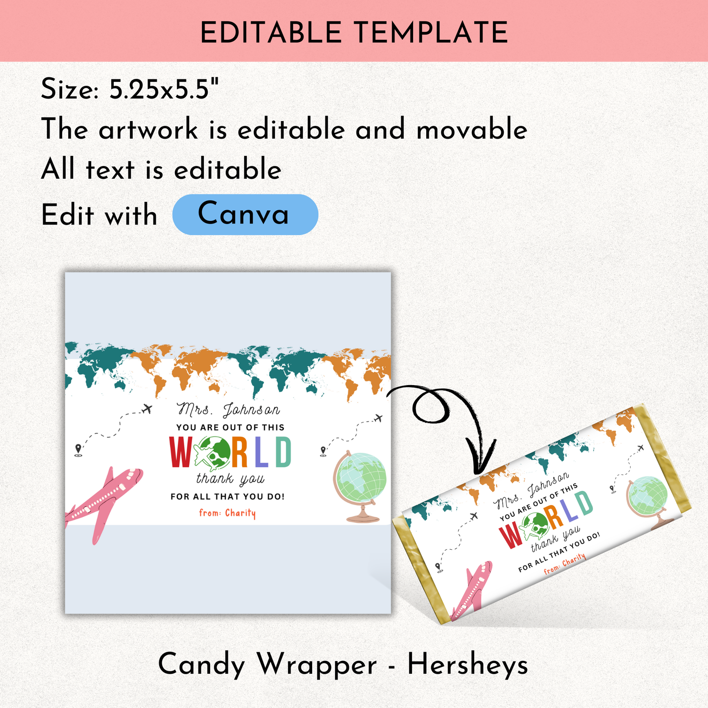 World Teacher Appreciation Chocolate Wrapper