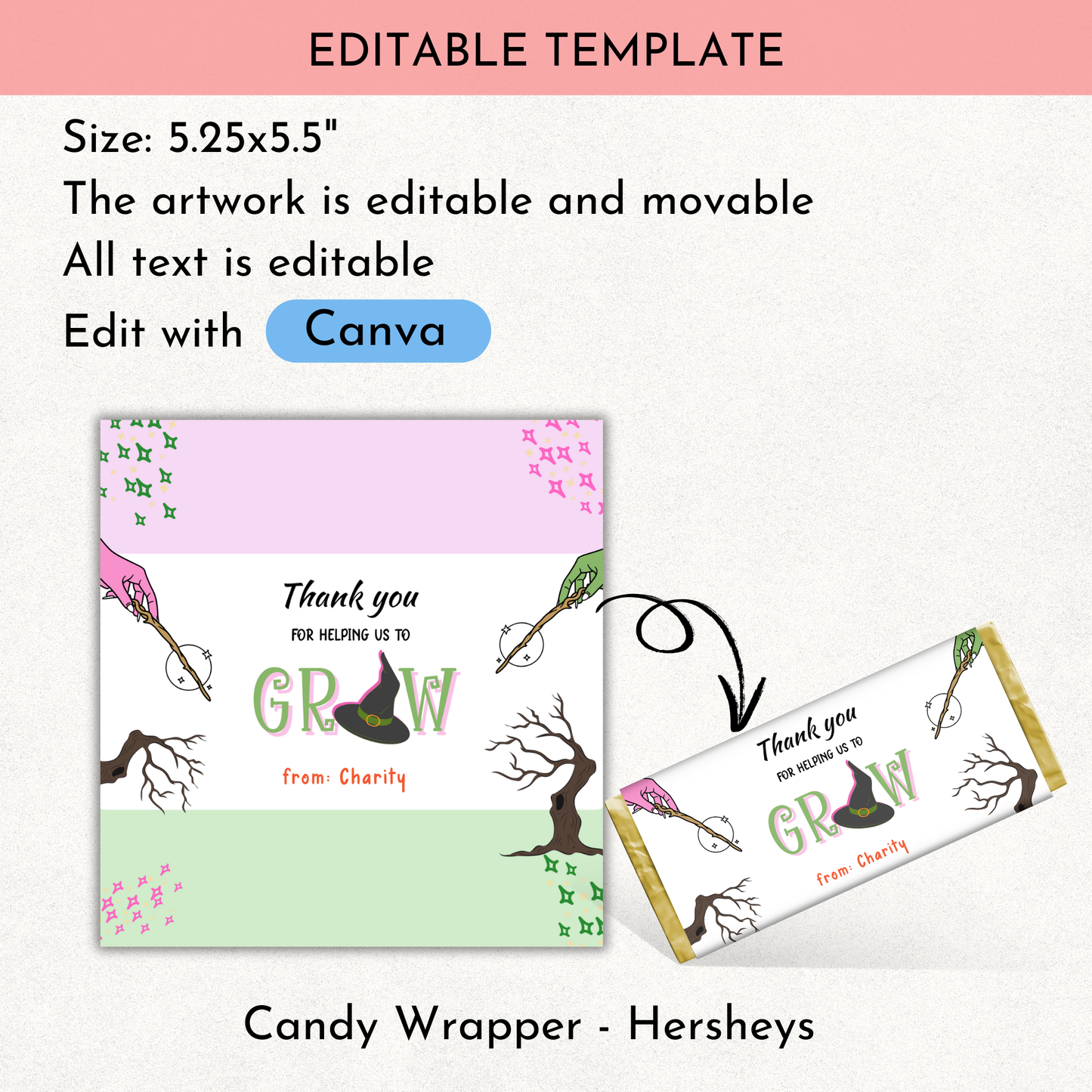 Witch-Themed Teacher Appreciation Chocolate Wrapper