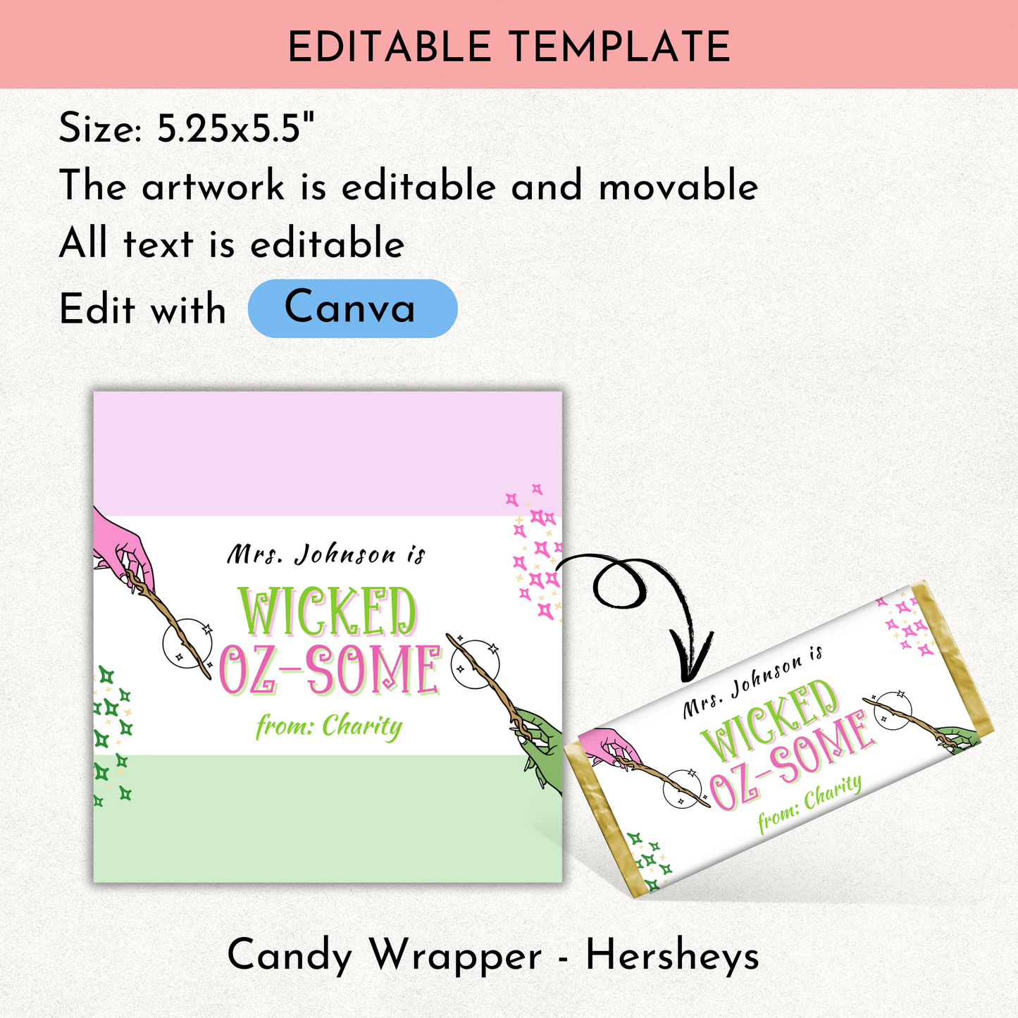 Witch Theme Teacher Appreciation Chocolate Wrapper