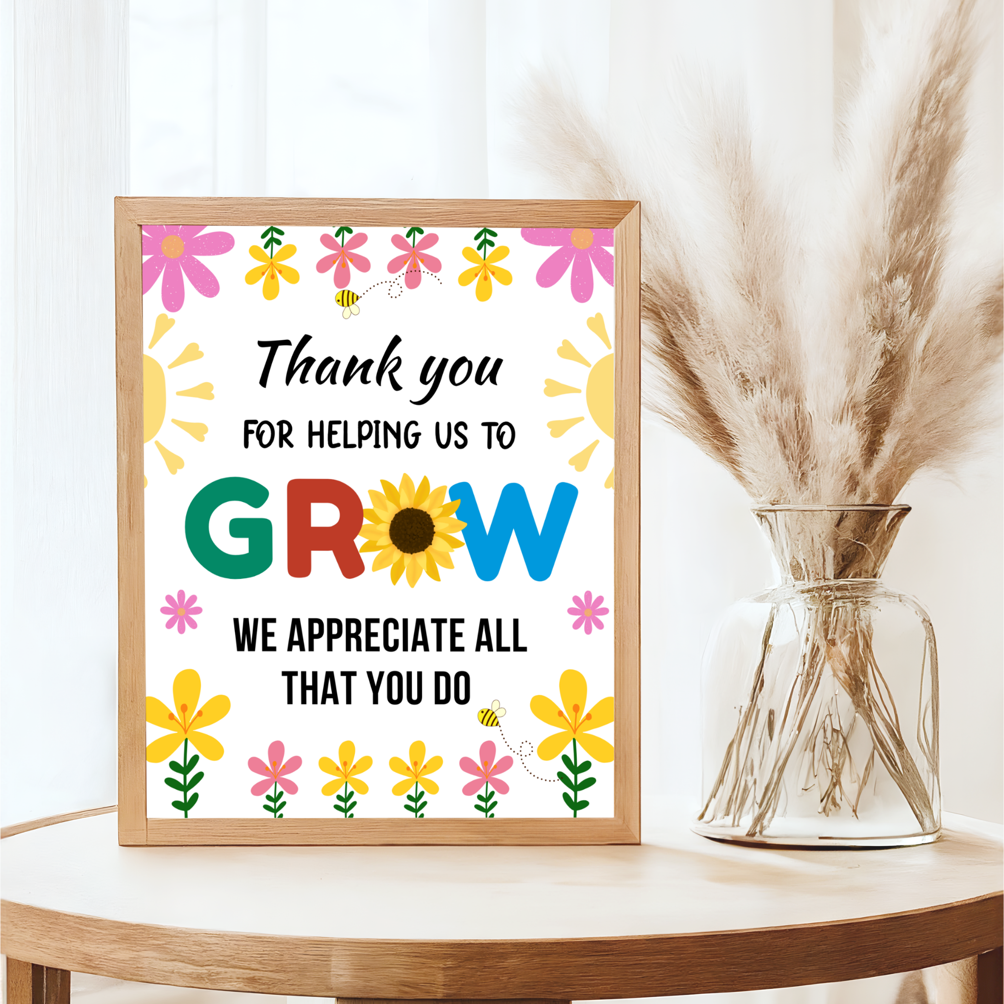 Floral-Themed Teacher Appreciation Sign