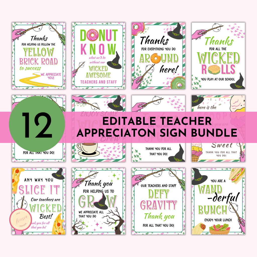 12 Witch-Themed Teacher Appreciation Signs
