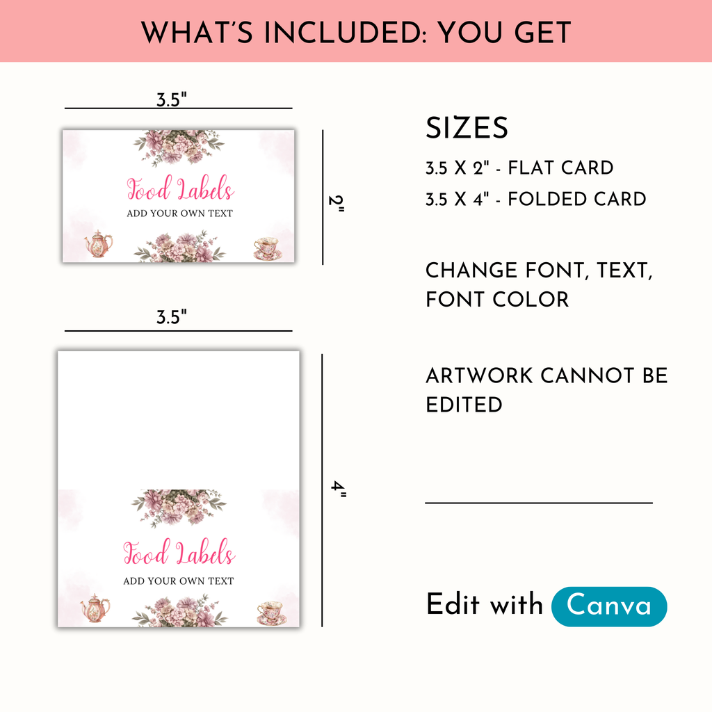 Time for Tea Food Label Template
