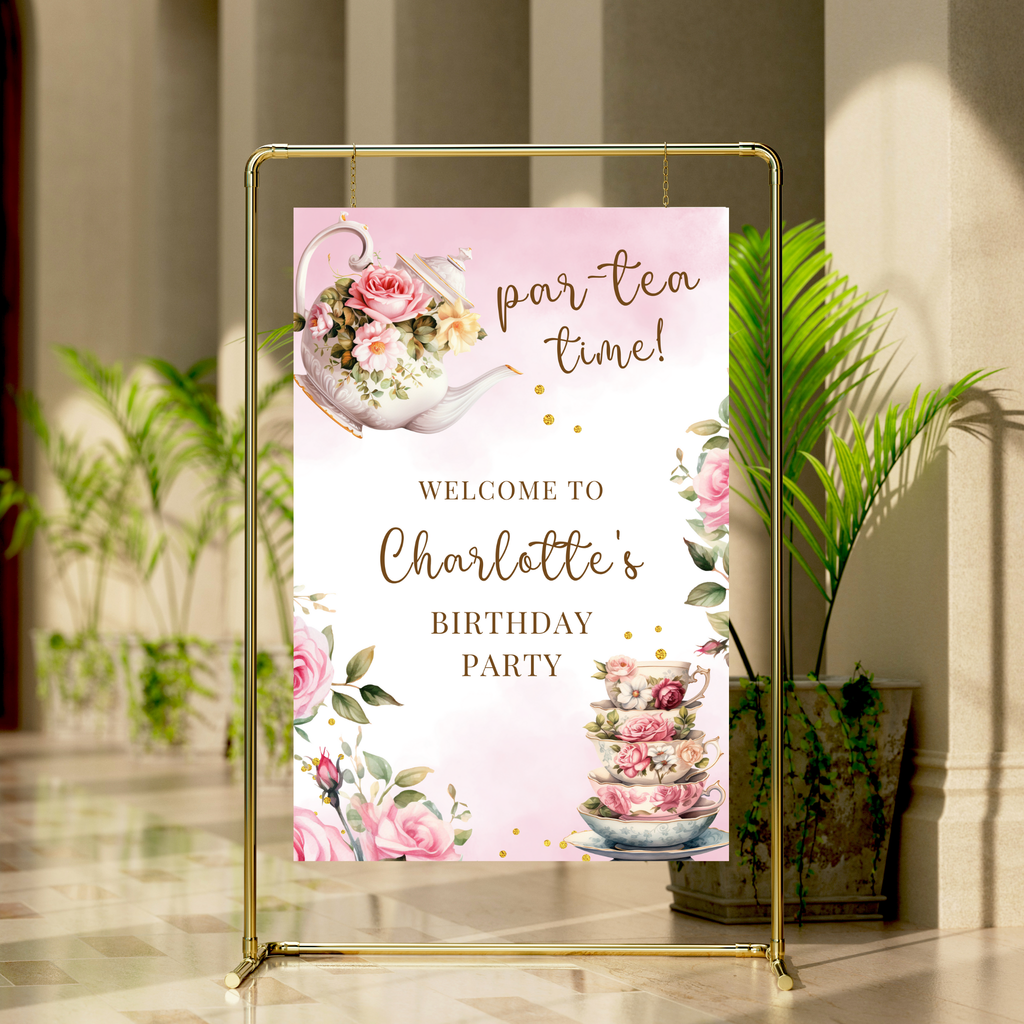 Tea Party Welcome sign