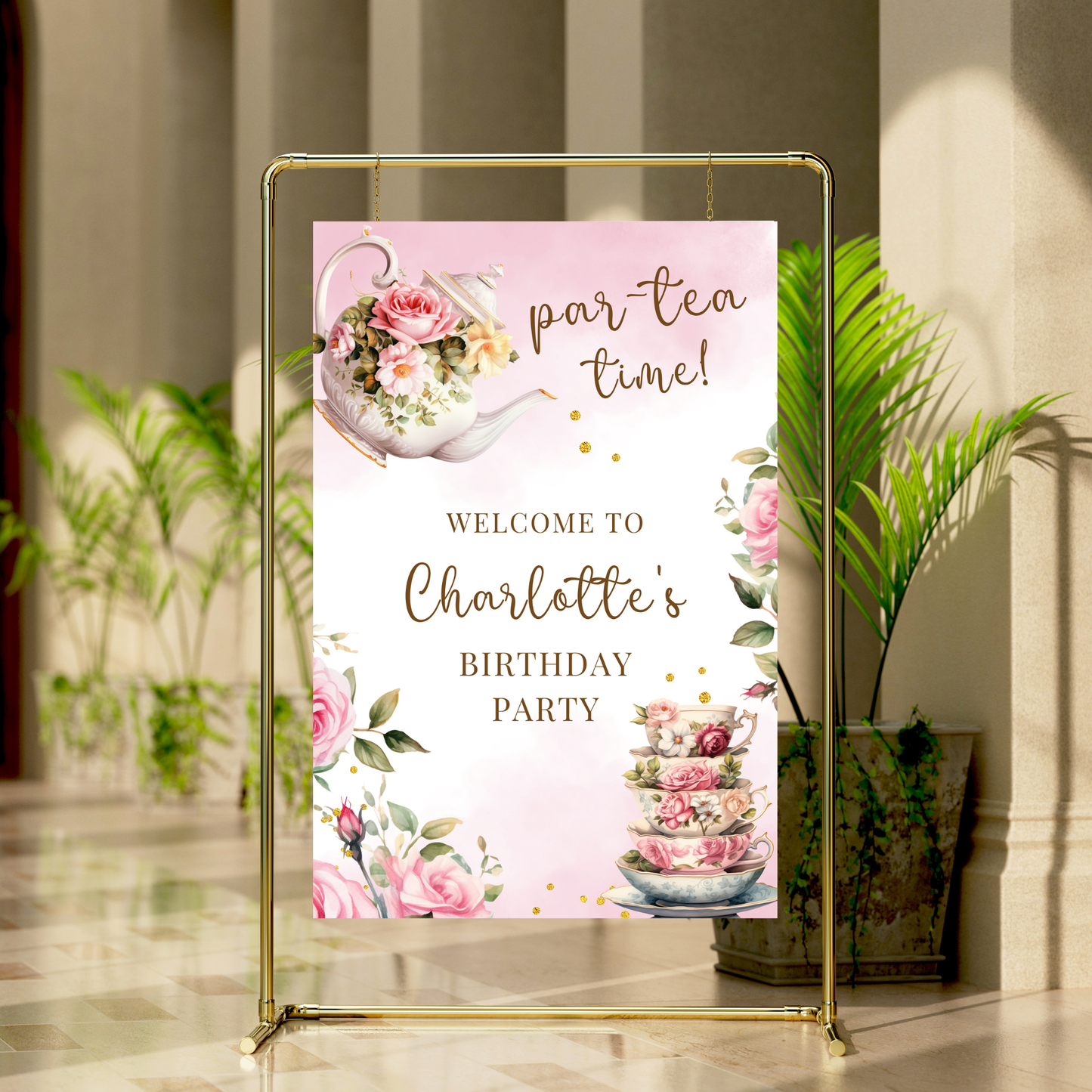 Tea Party Welcome sign