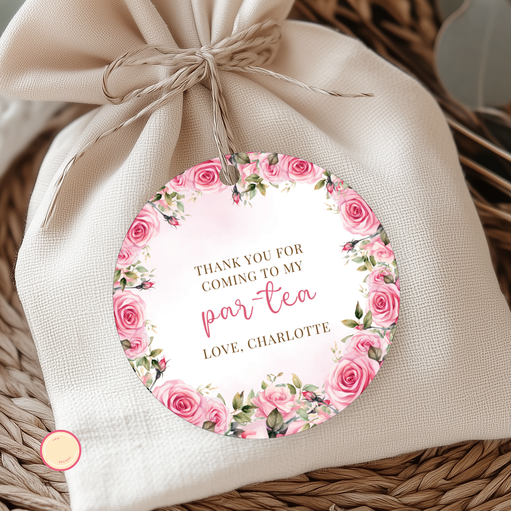 Tea Party Favor Round Tag