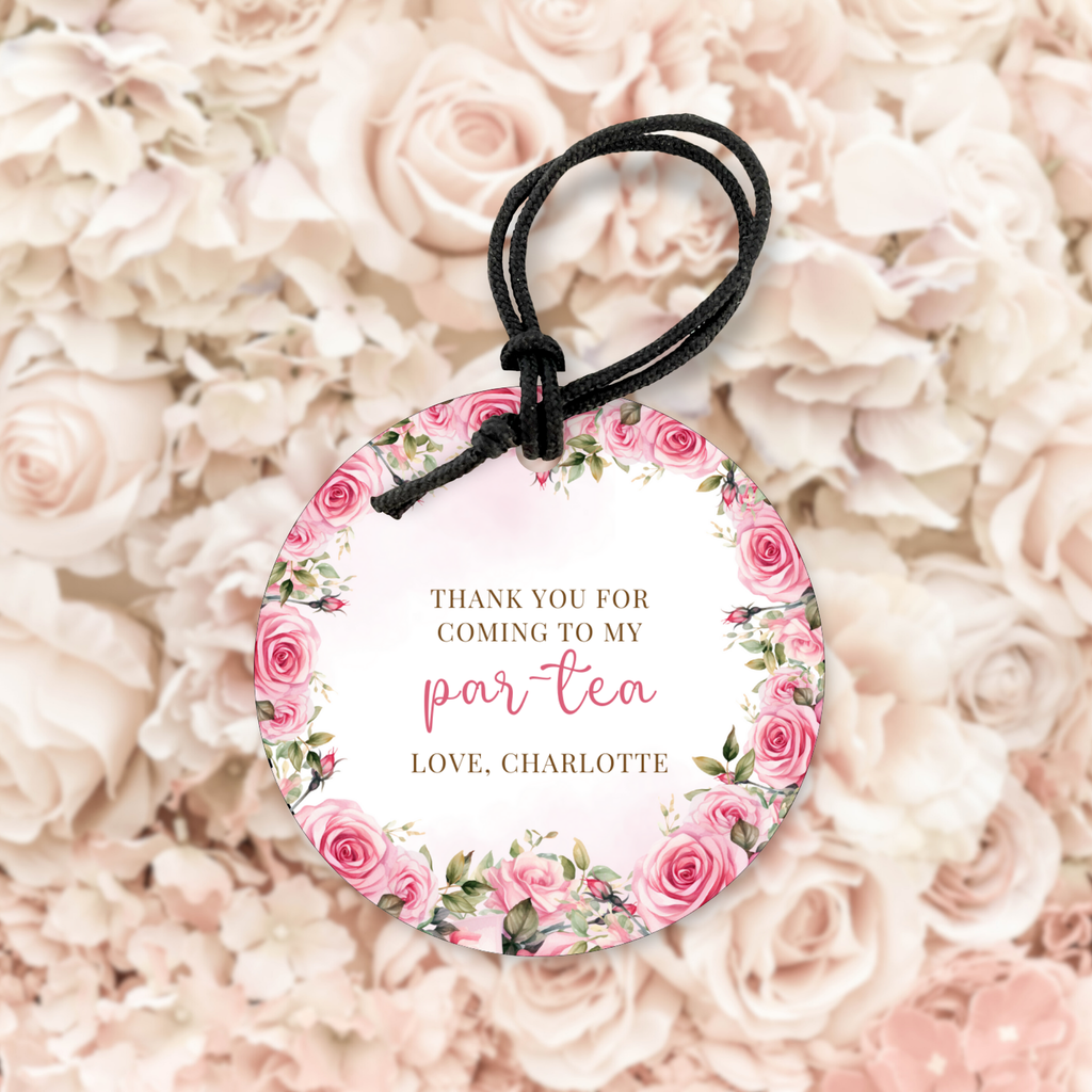 Tea Party Favor Round Tag
