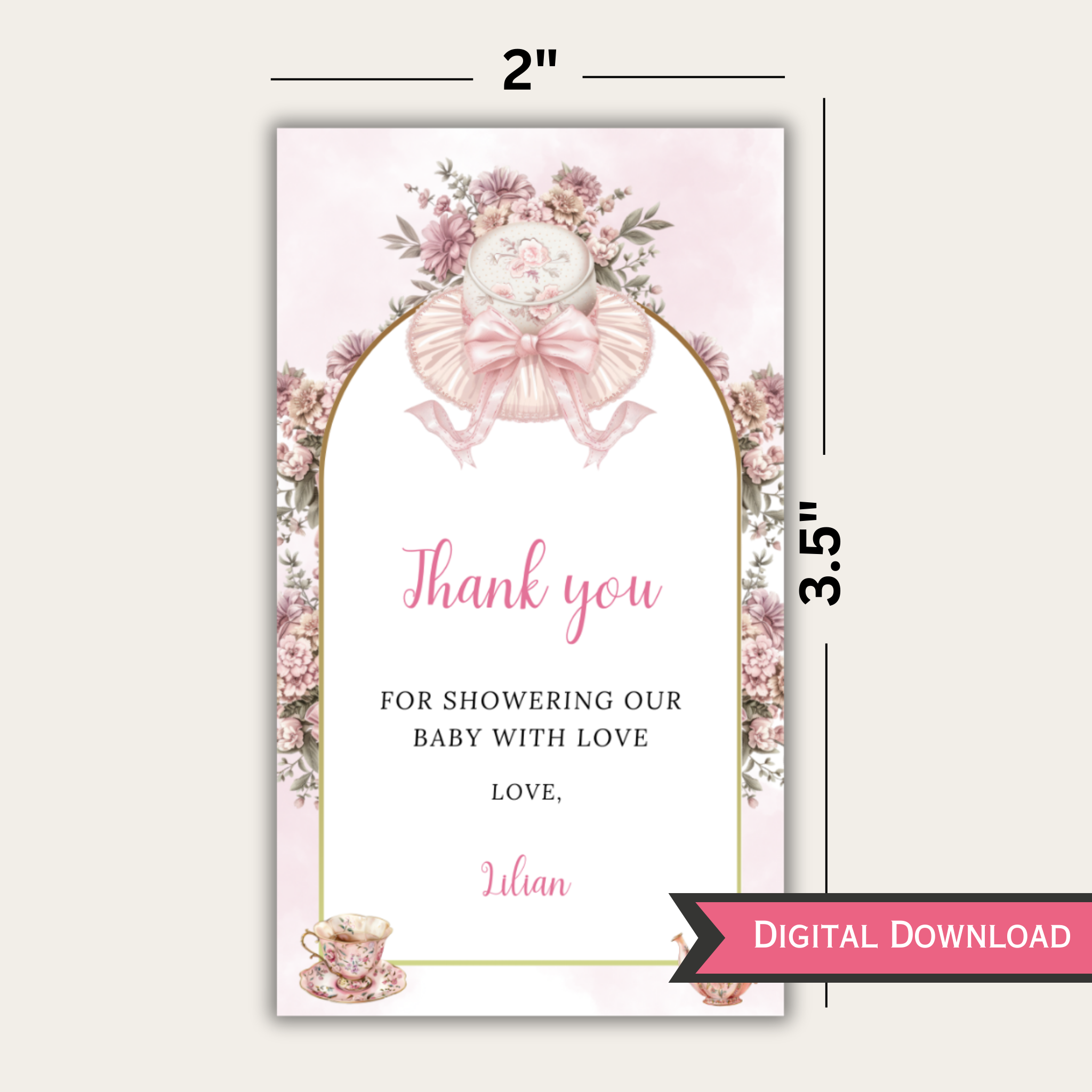 Tea Party Favor Tag