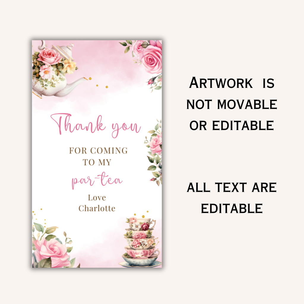Tea Party Favor Tag
