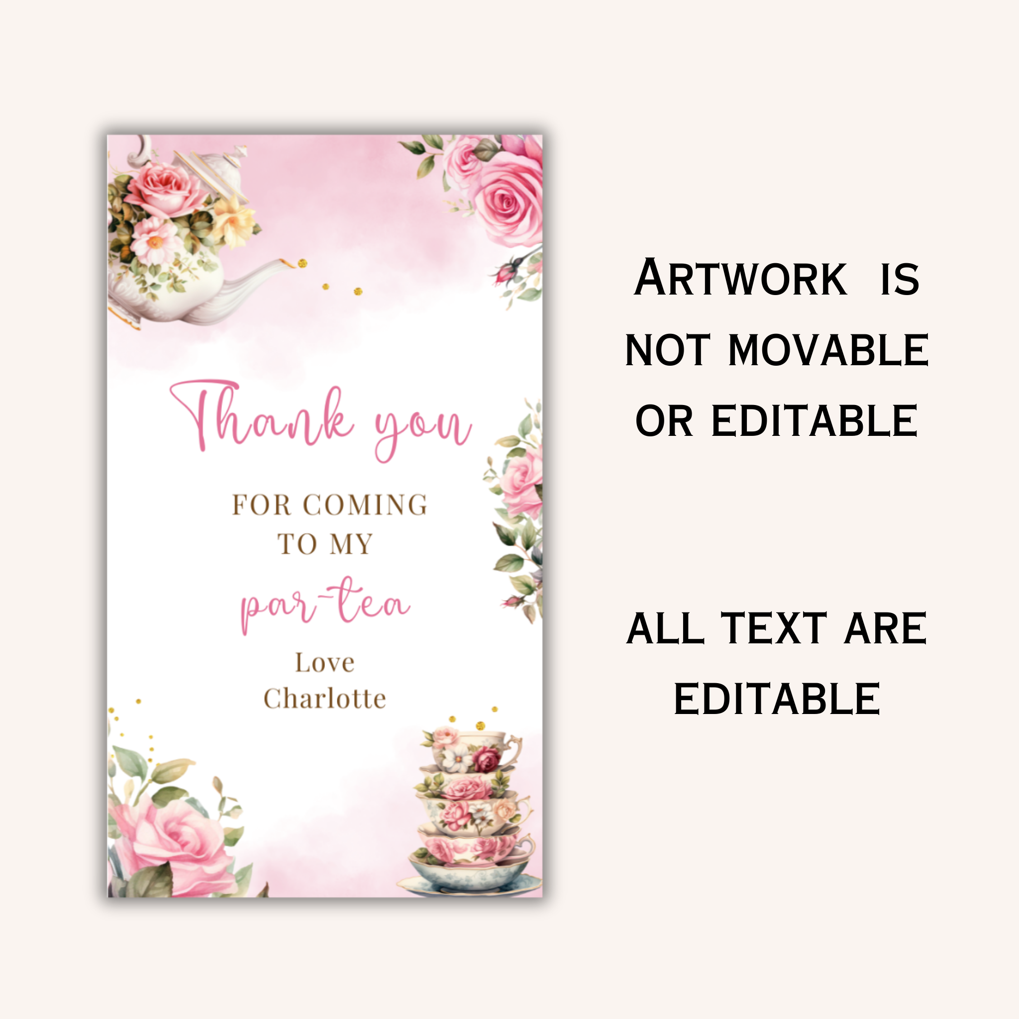 Tea Party Favor Tag