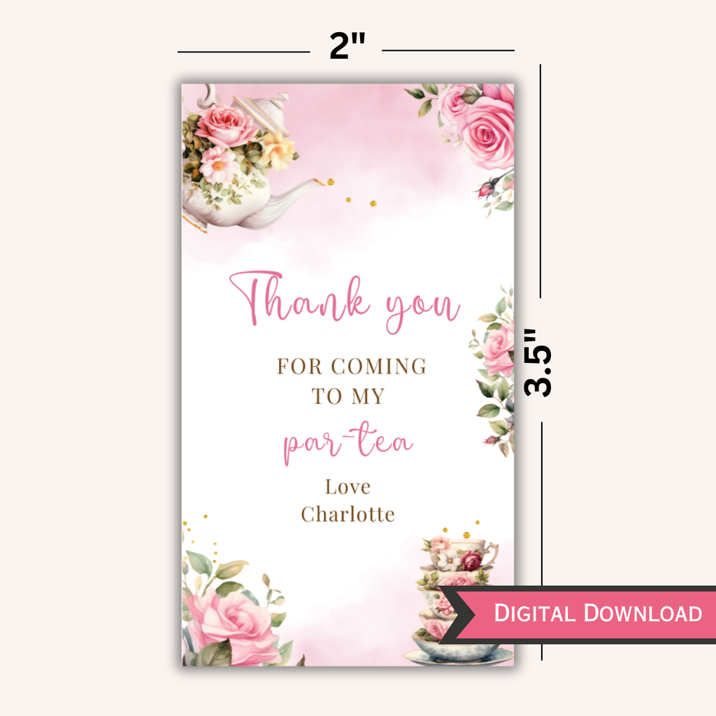Tea Party Favor Tag