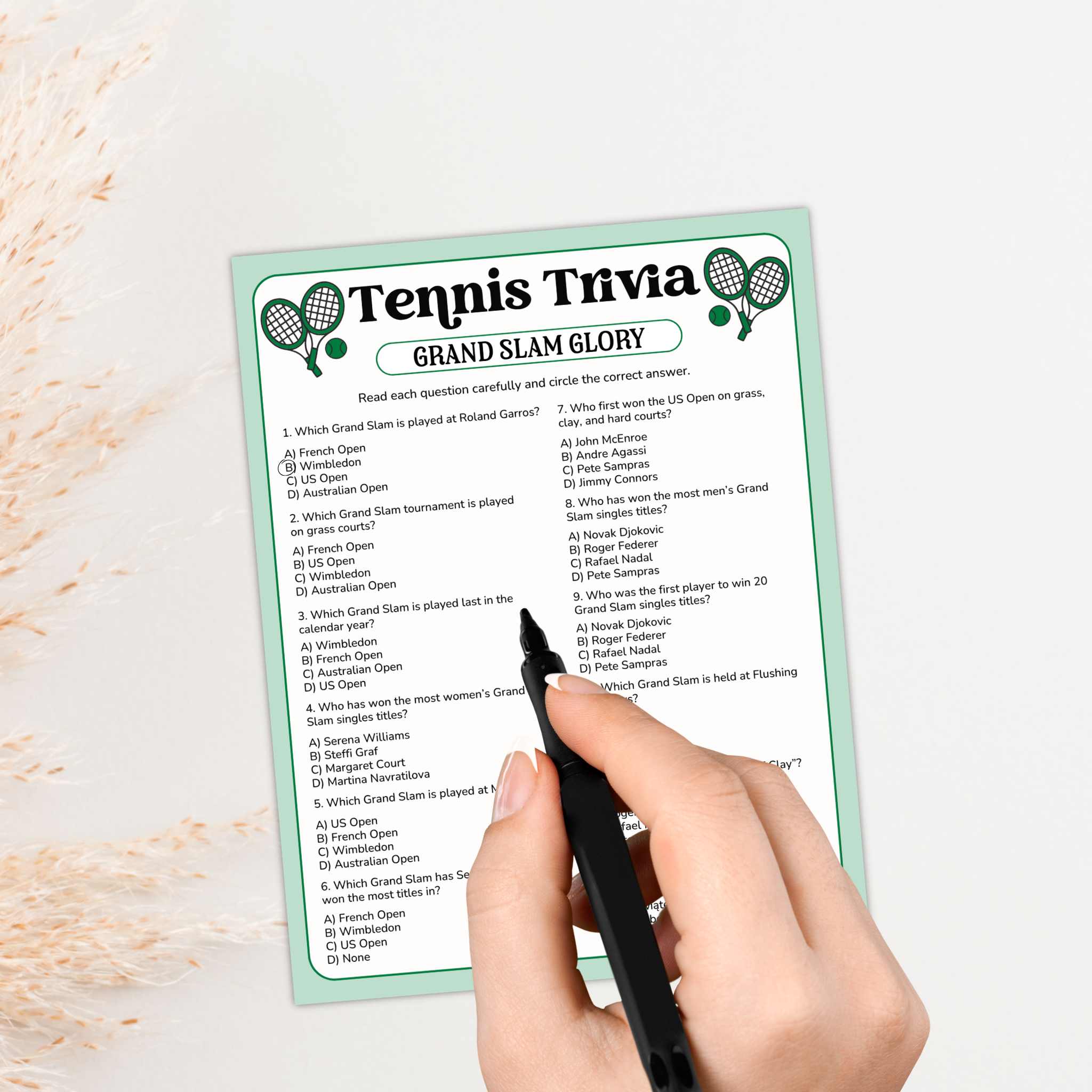 Tennis Trivia Game Bundle