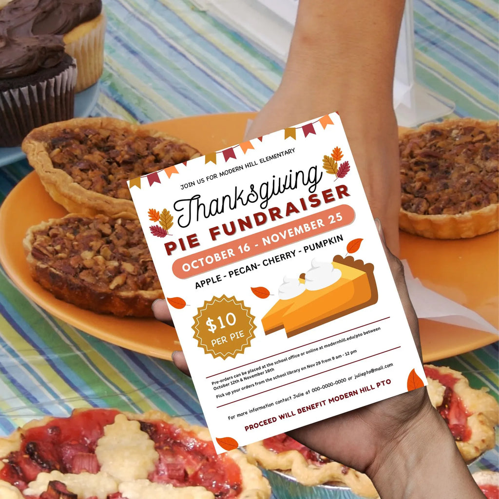 Thanksgiving Pie Fundraiser Flyer Template
