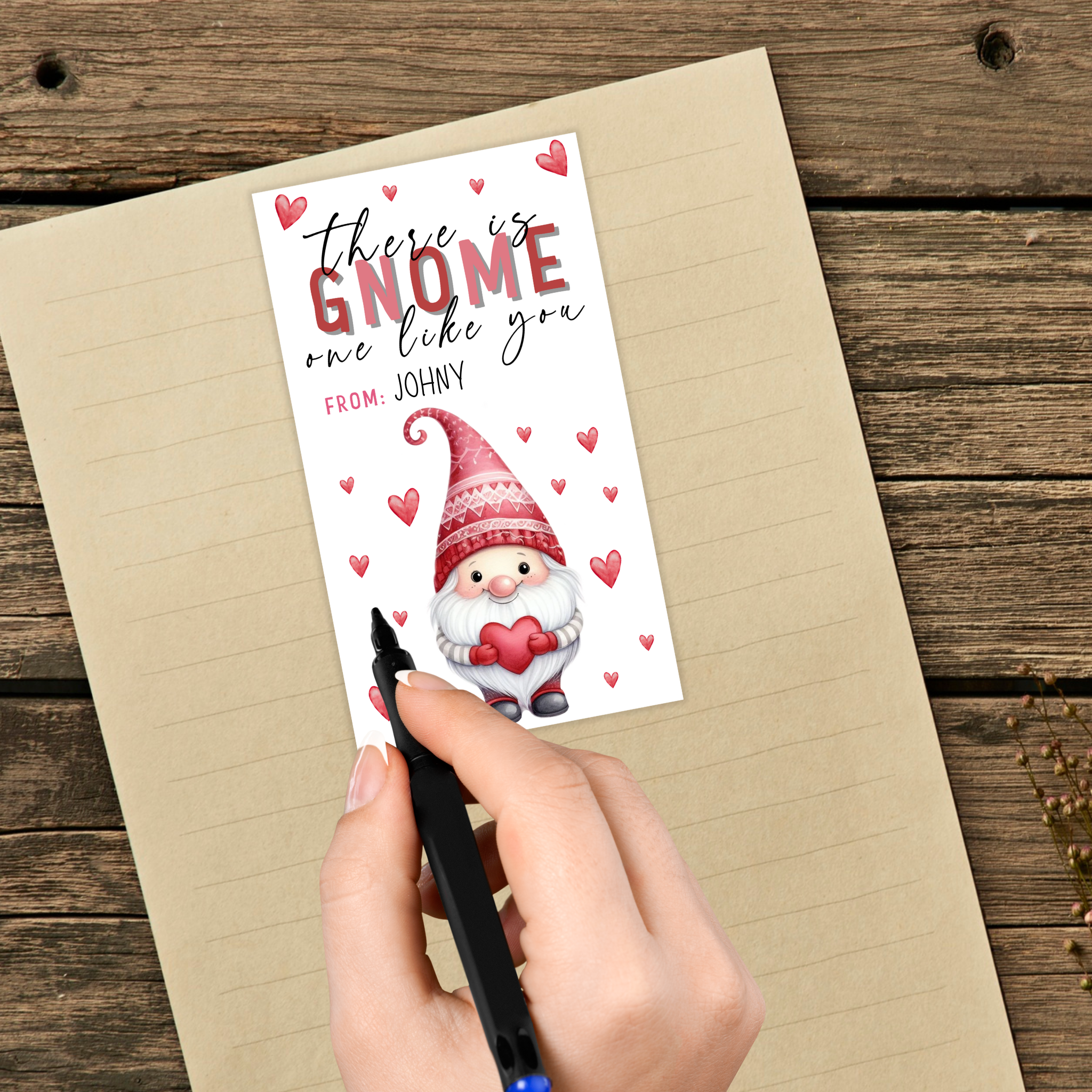 Gnome Valentine's Day Tag