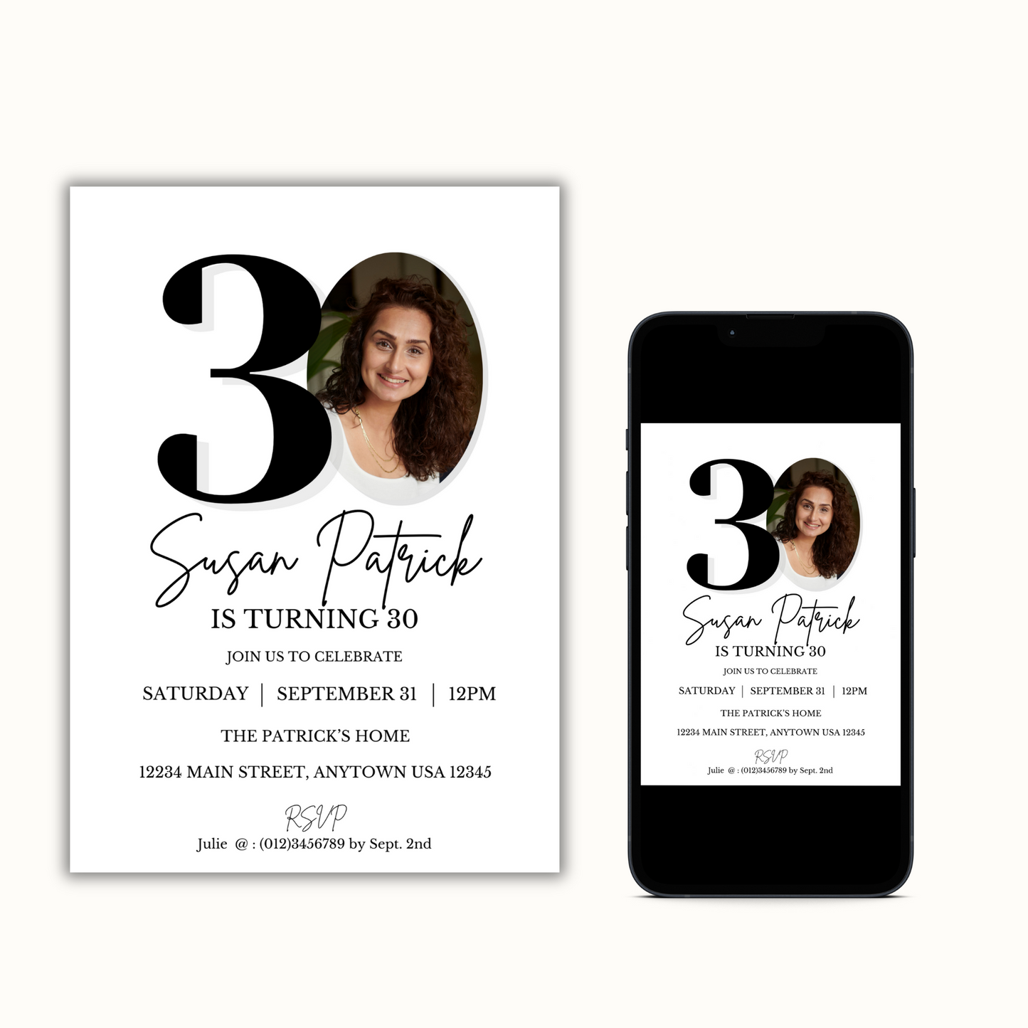 30th Birthday Invitation Template