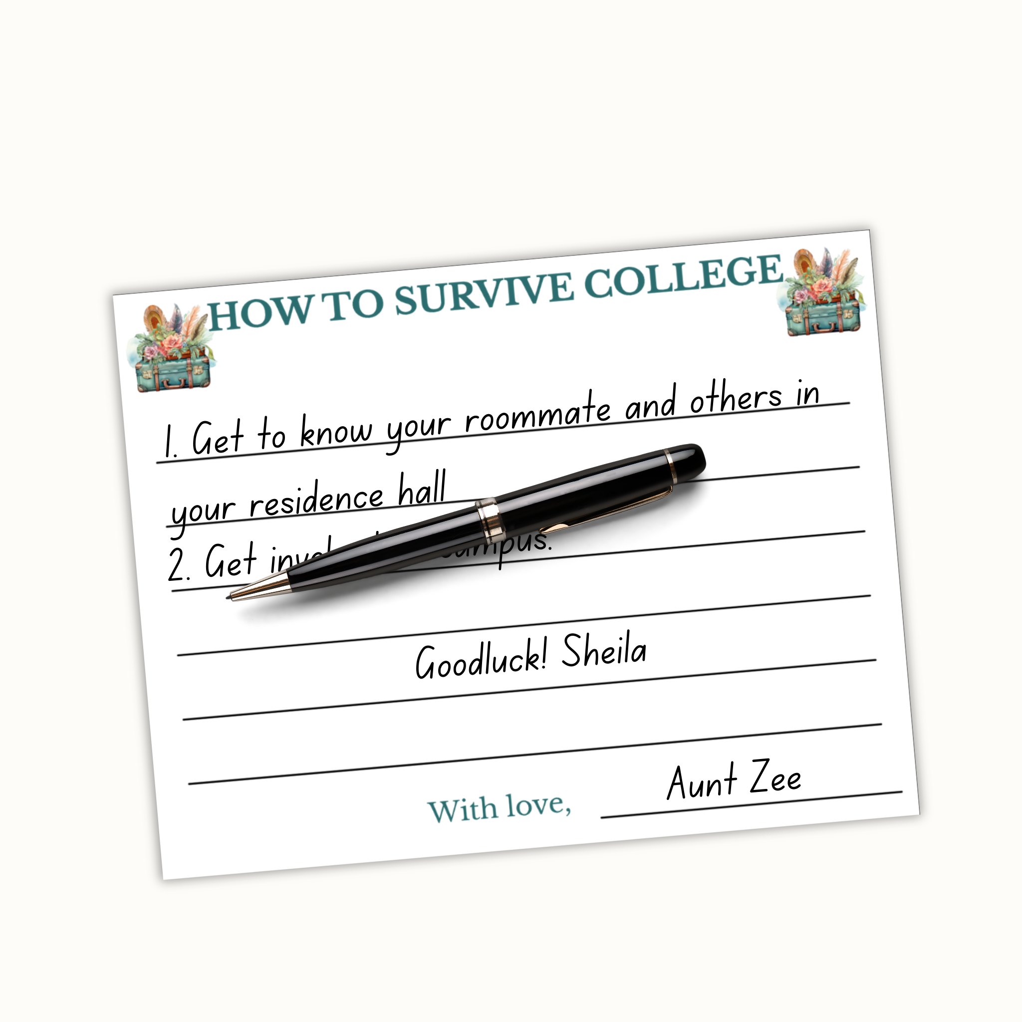 College Going Away Advice and Wishes Cards