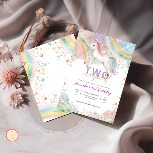 Two Magical Birthday Invitation