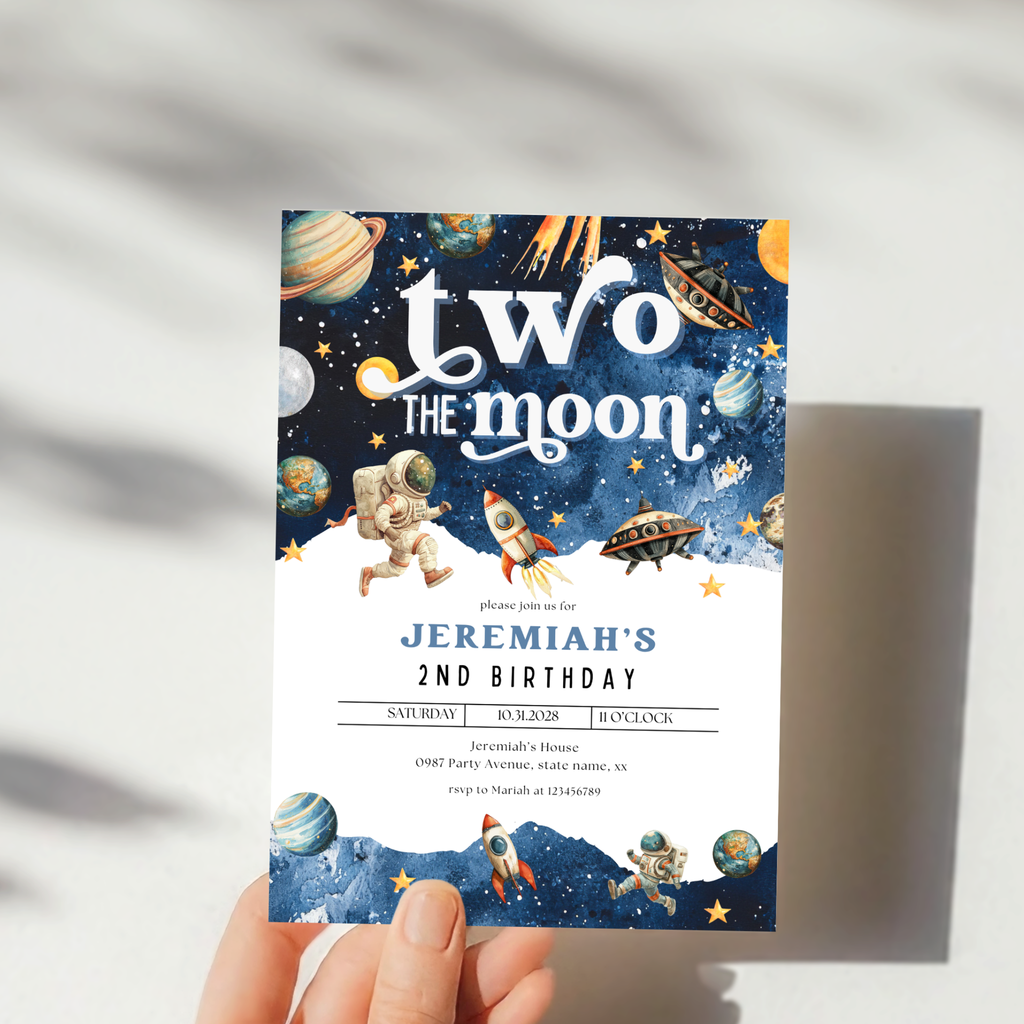 Two The Moon Invitation | Blue