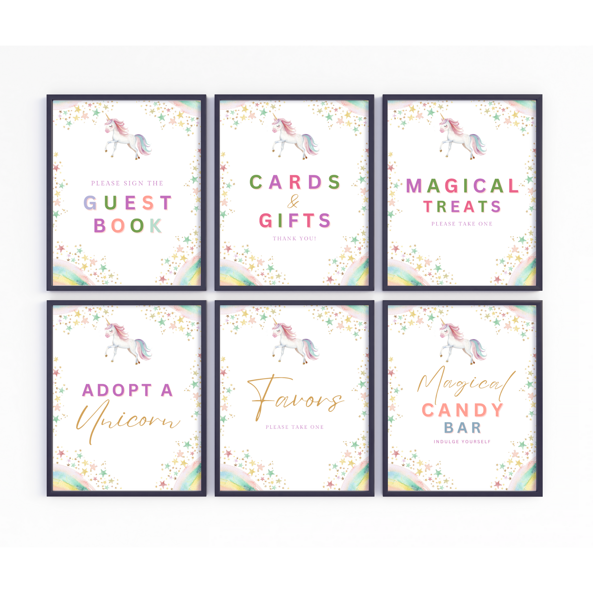 Unicorn Birthday Table Sign Templates