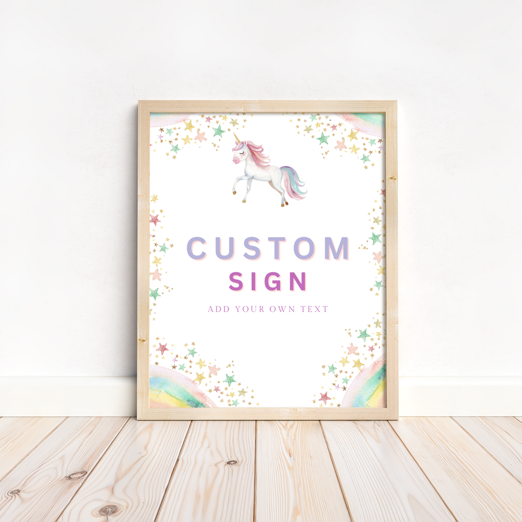 Unicorn Birthday Table Sign Templates