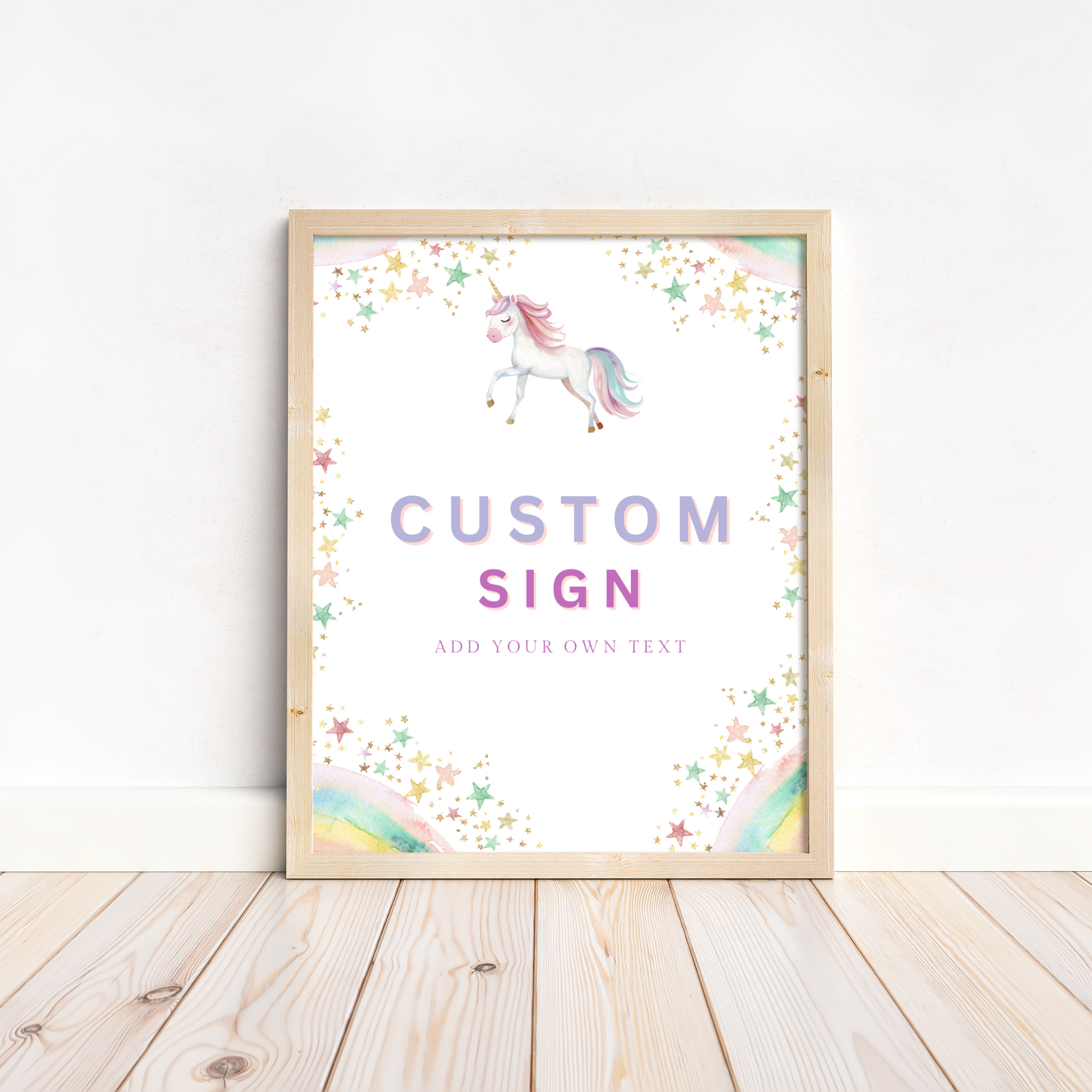 Unicorn Birthday Table Sign Templates