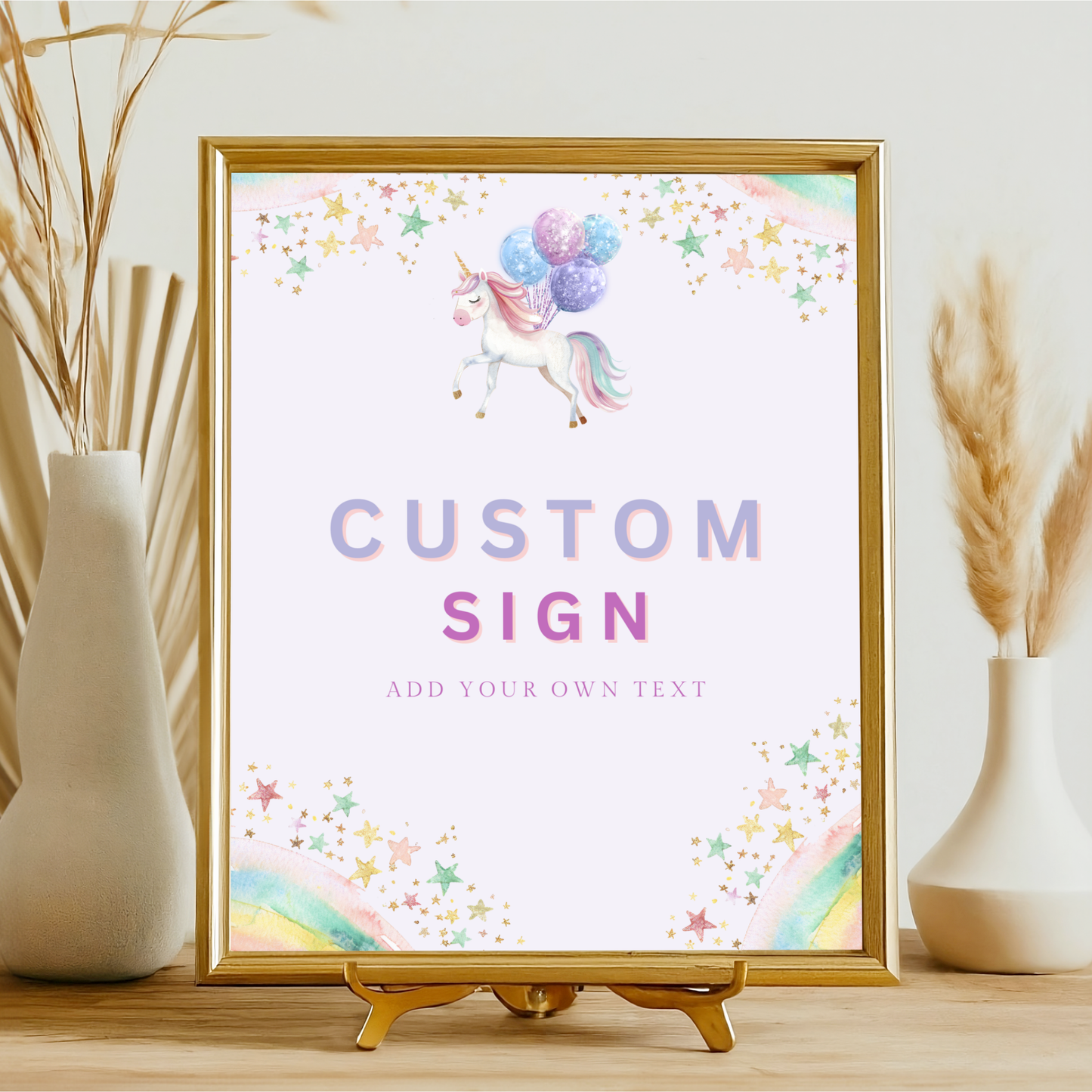 Unicorn Birthday Custom Table Sign