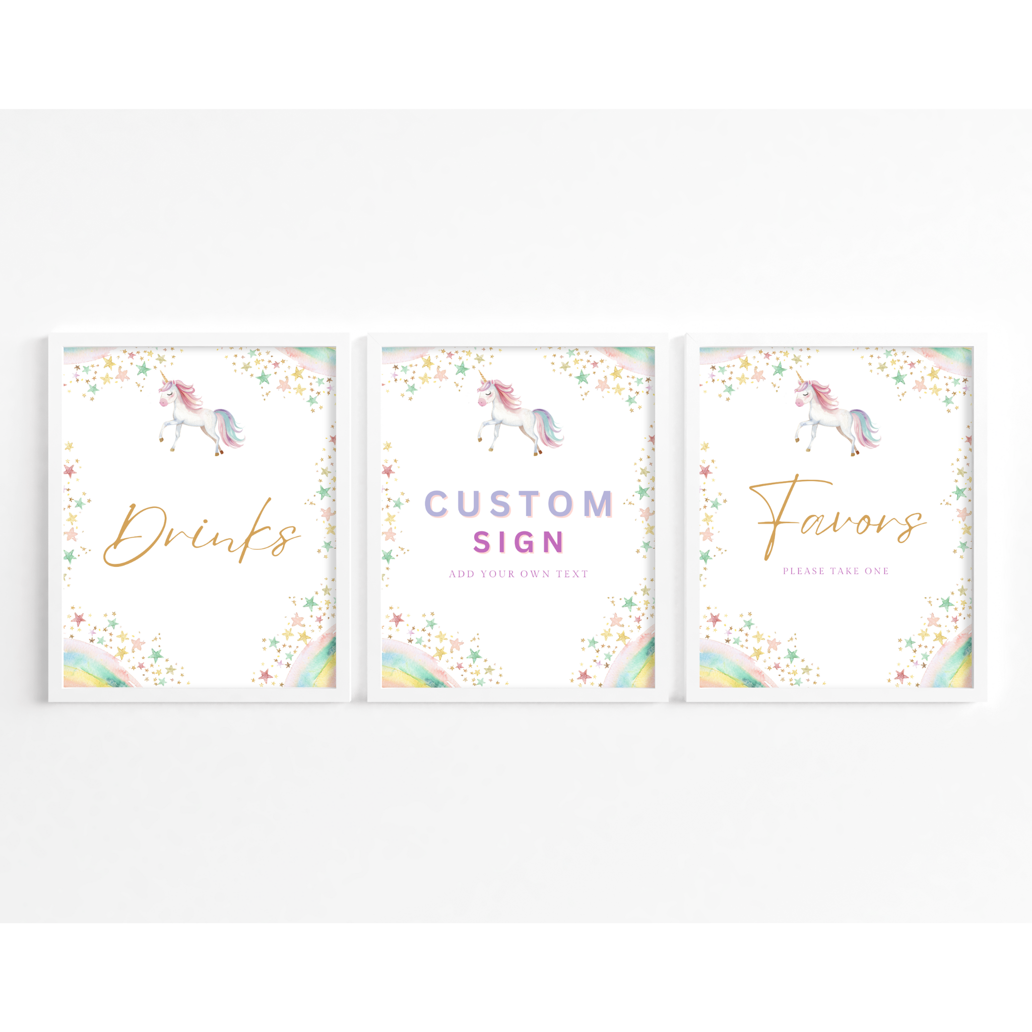 Unicorn Birthday Table Sign Templates